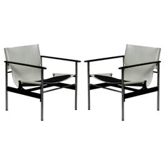 Early Year '657' Armchairs by Charles Pollock for Knoll International, Signed