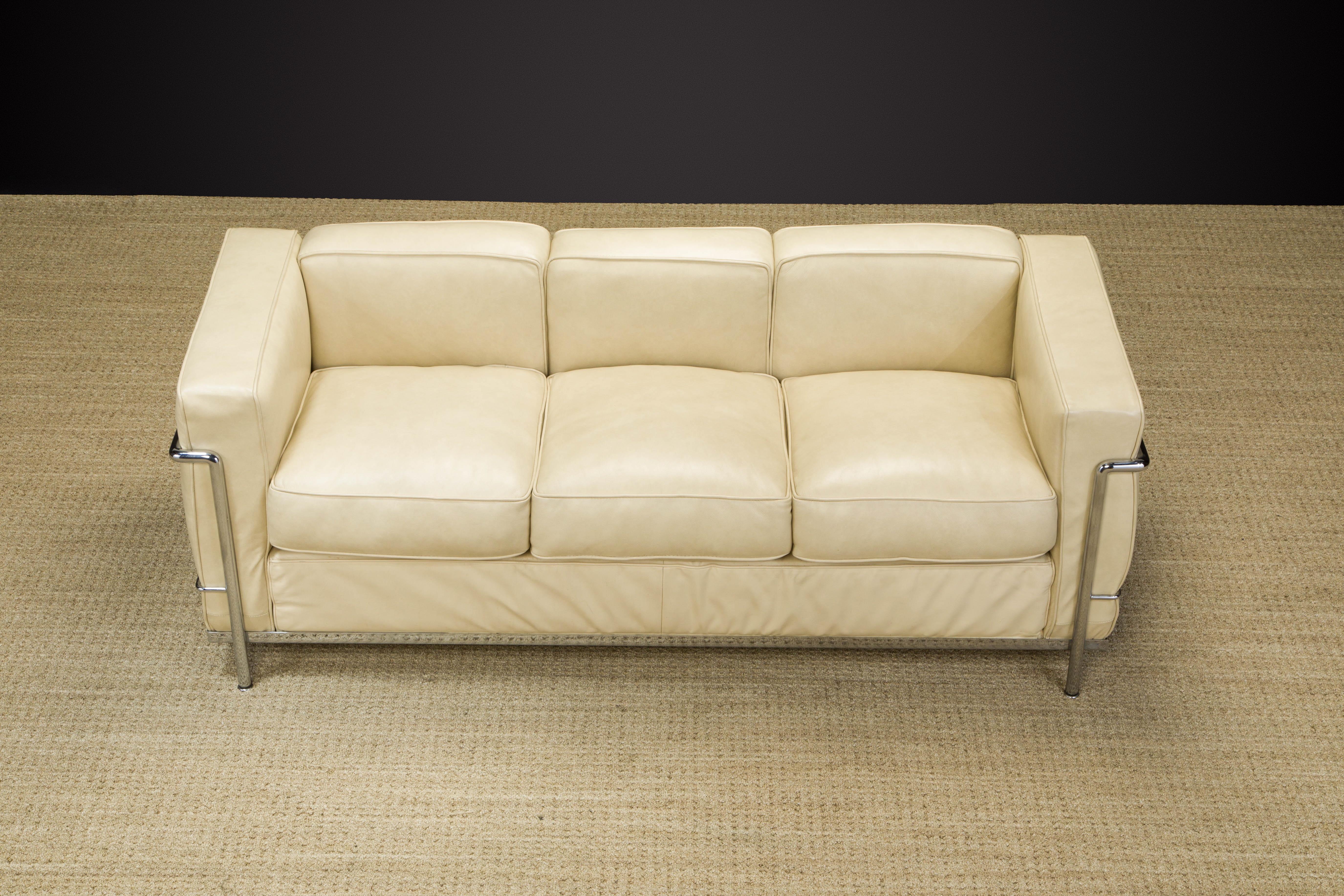 cream leather sofa