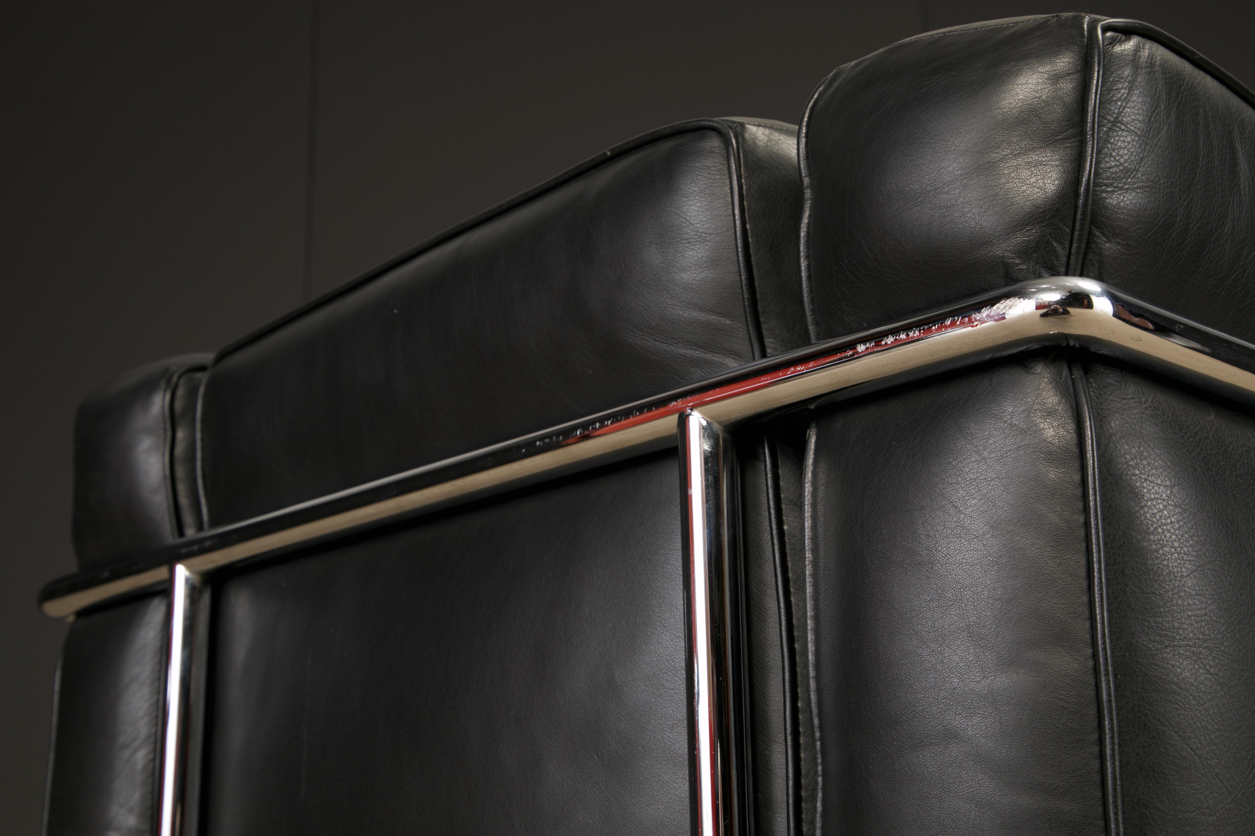 Sedia Club in Pelle 'LC2' di Le Corbusier per Cassina, anni '80 circa, Firmata in vendita 6