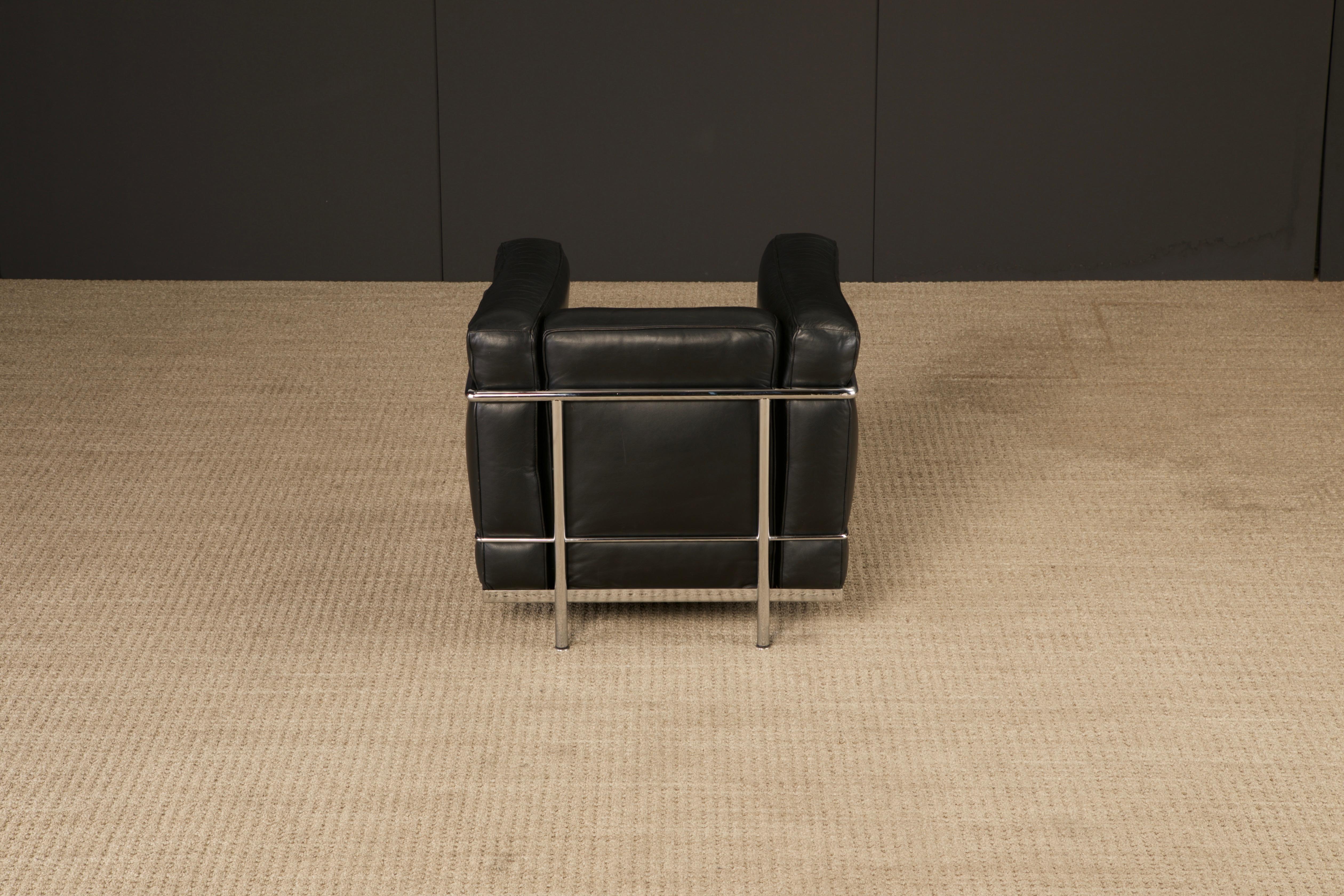 Sedia Club in Pelle 'LC2' di Le Corbusier per Cassina, anni '80 circa, Firmata in vendita 7