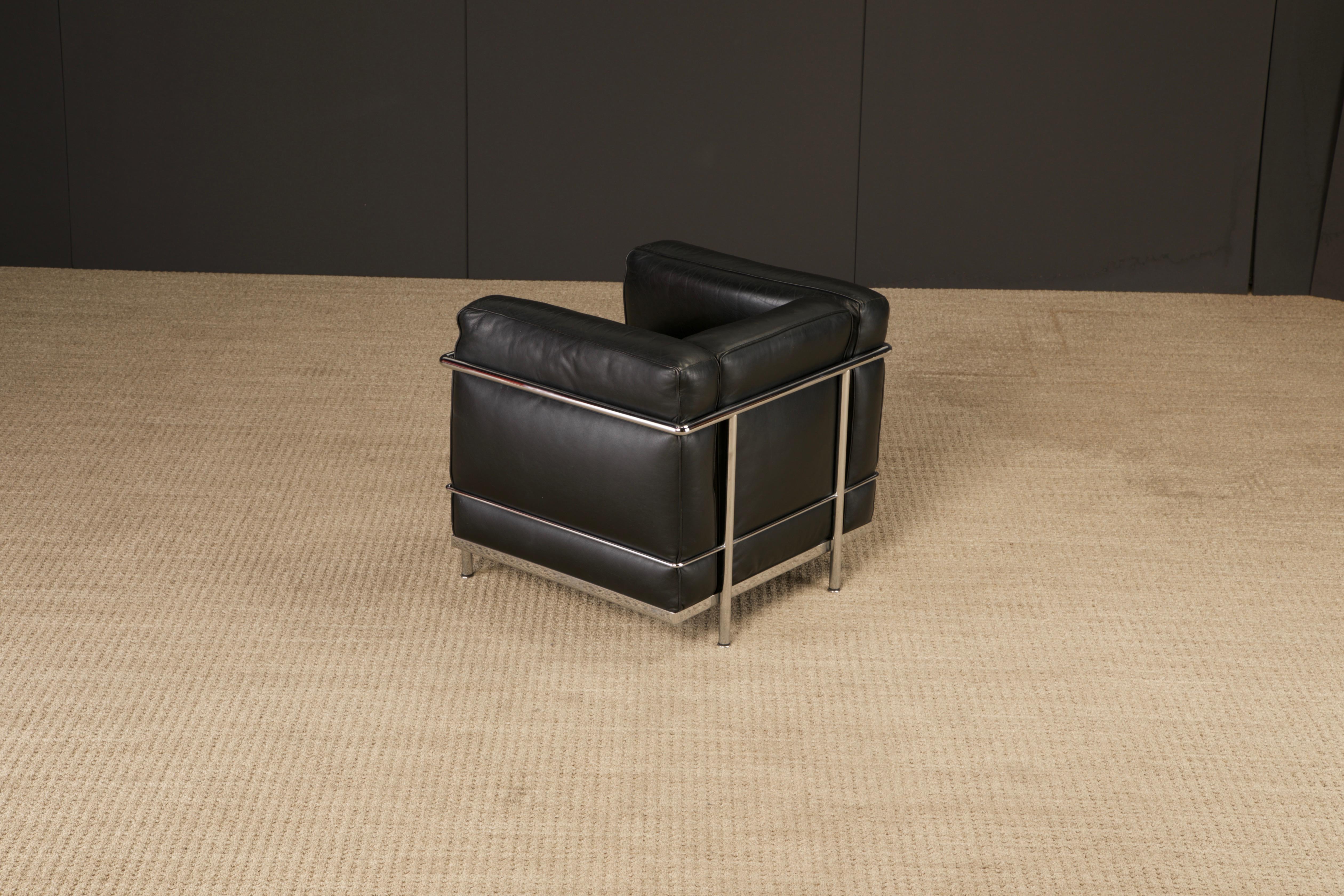 Sedia Club in Pelle 'LC2' di Le Corbusier per Cassina, anni '80 circa, Firmata in vendita 9