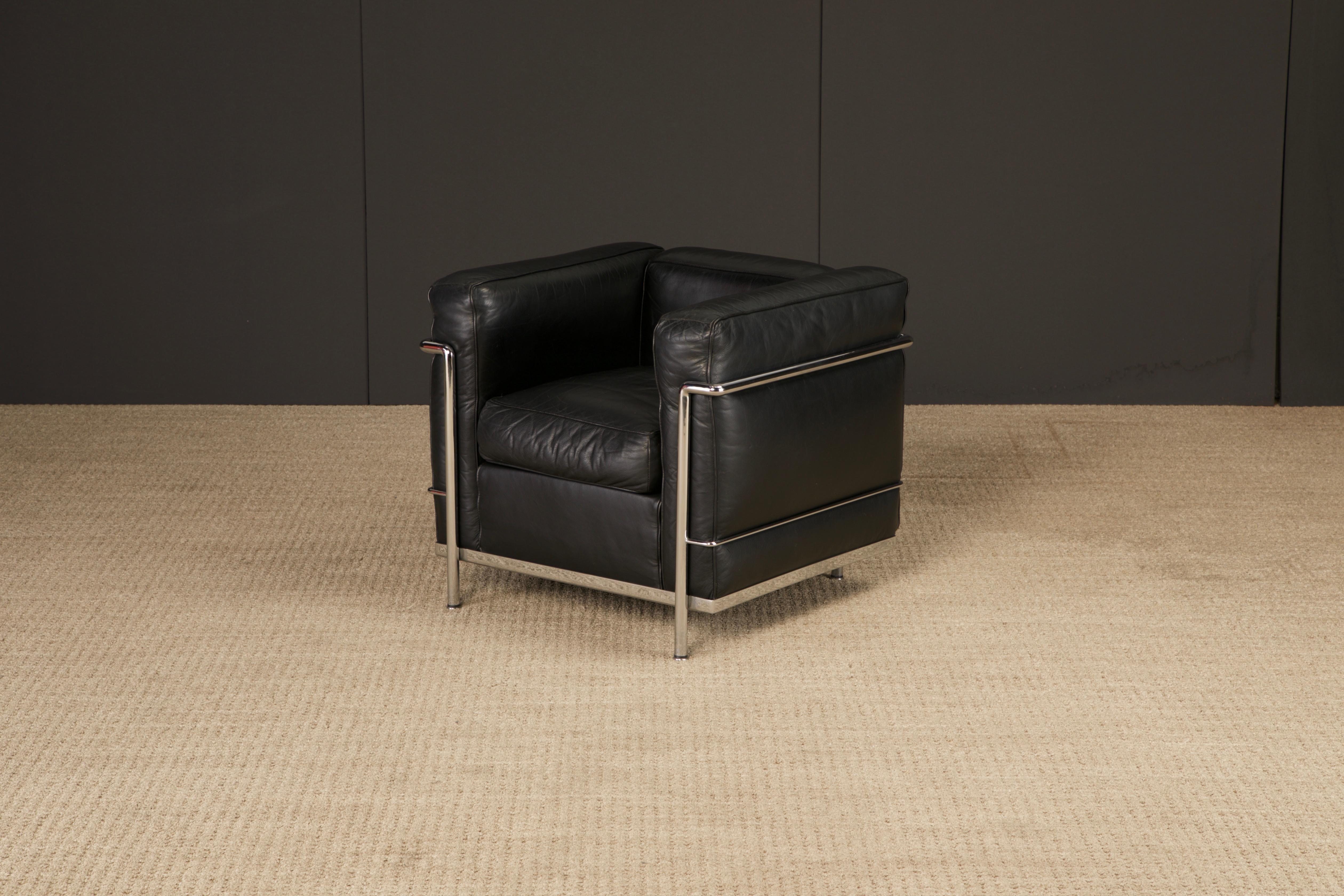 Sedia Club in Pelle 'LC2' di Le Corbusier per Cassina, anni '80 circa, Firmata in vendita 10