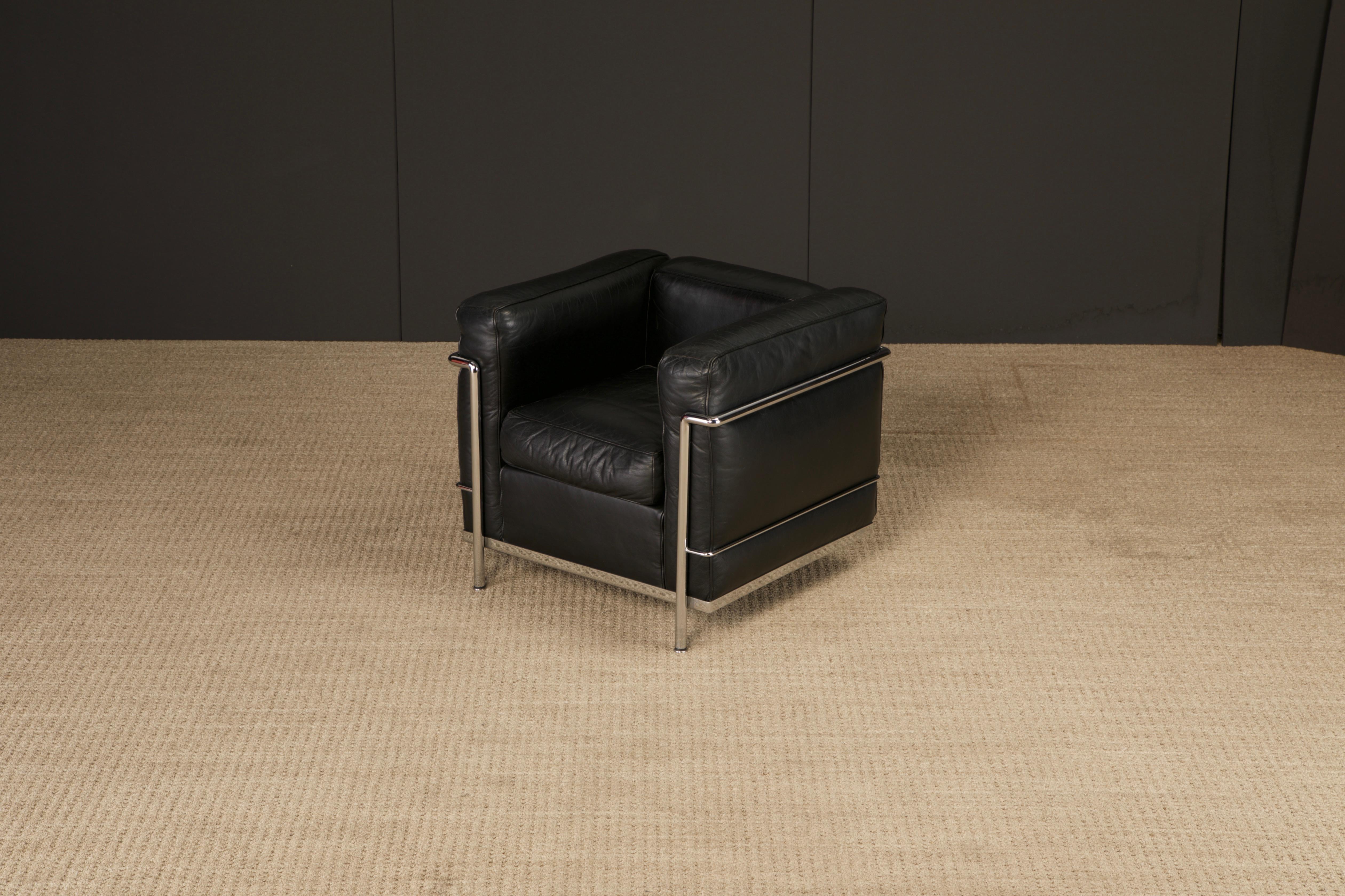 Sedia Club in Pelle 'LC2' di Le Corbusier per Cassina, anni '80 circa, Firmata in vendita 11