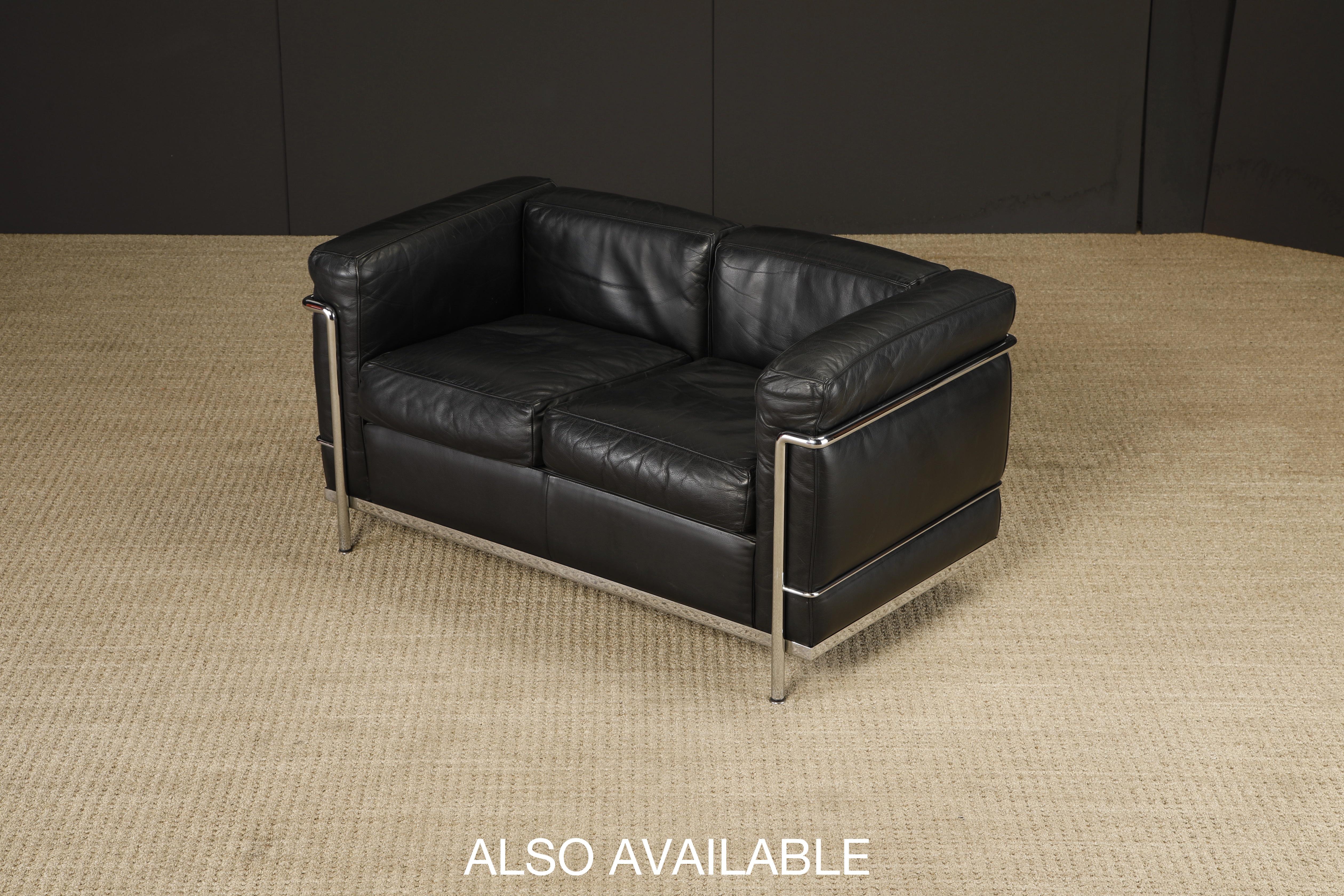 Sedia Club in Pelle 'LC2' di Le Corbusier per Cassina, anni '80 circa, Firmata in vendita 14