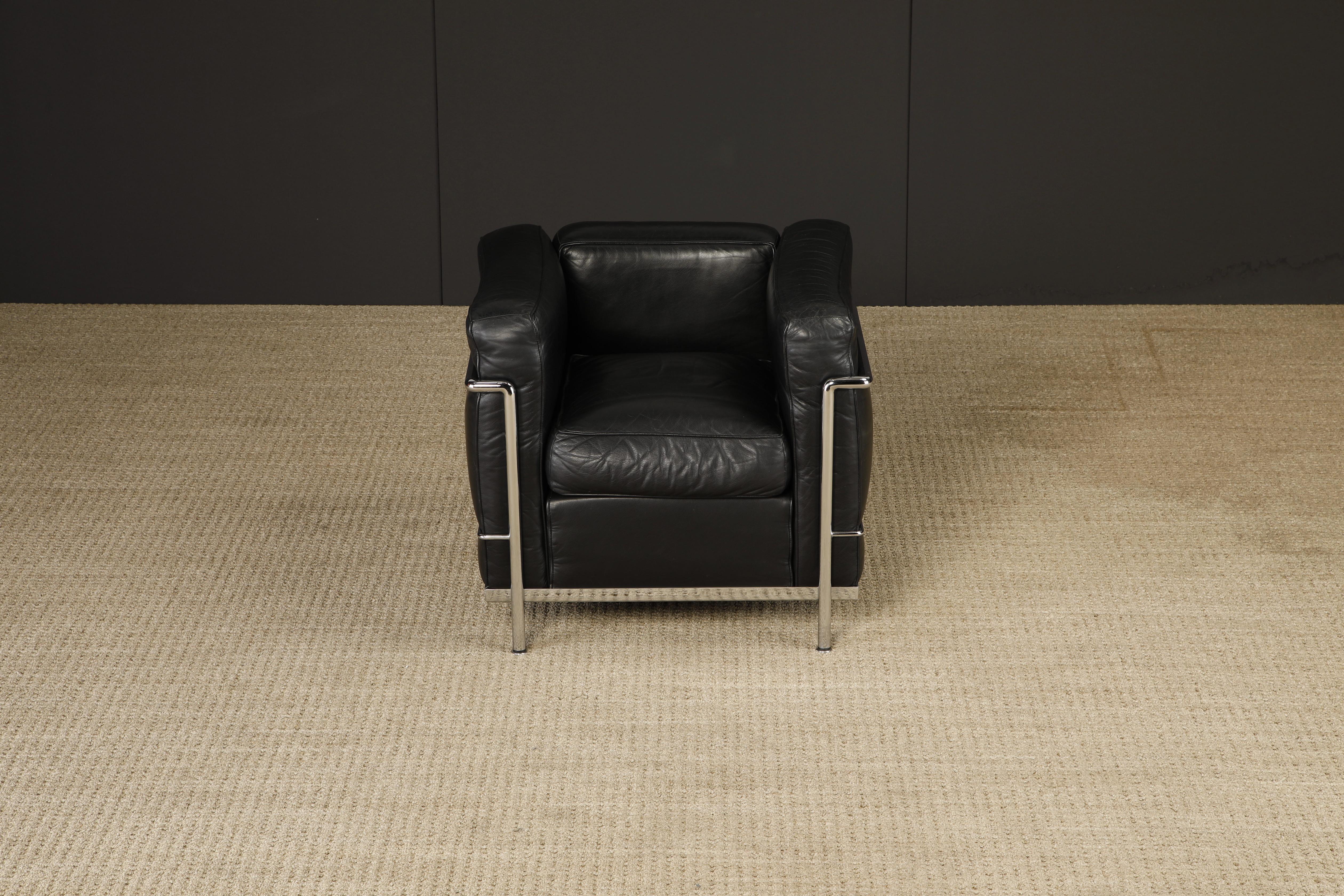 Bauhaus Sedia Club in Pelle 'LC2' di Le Corbusier per Cassina, anni '80 circa, Firmata in vendita