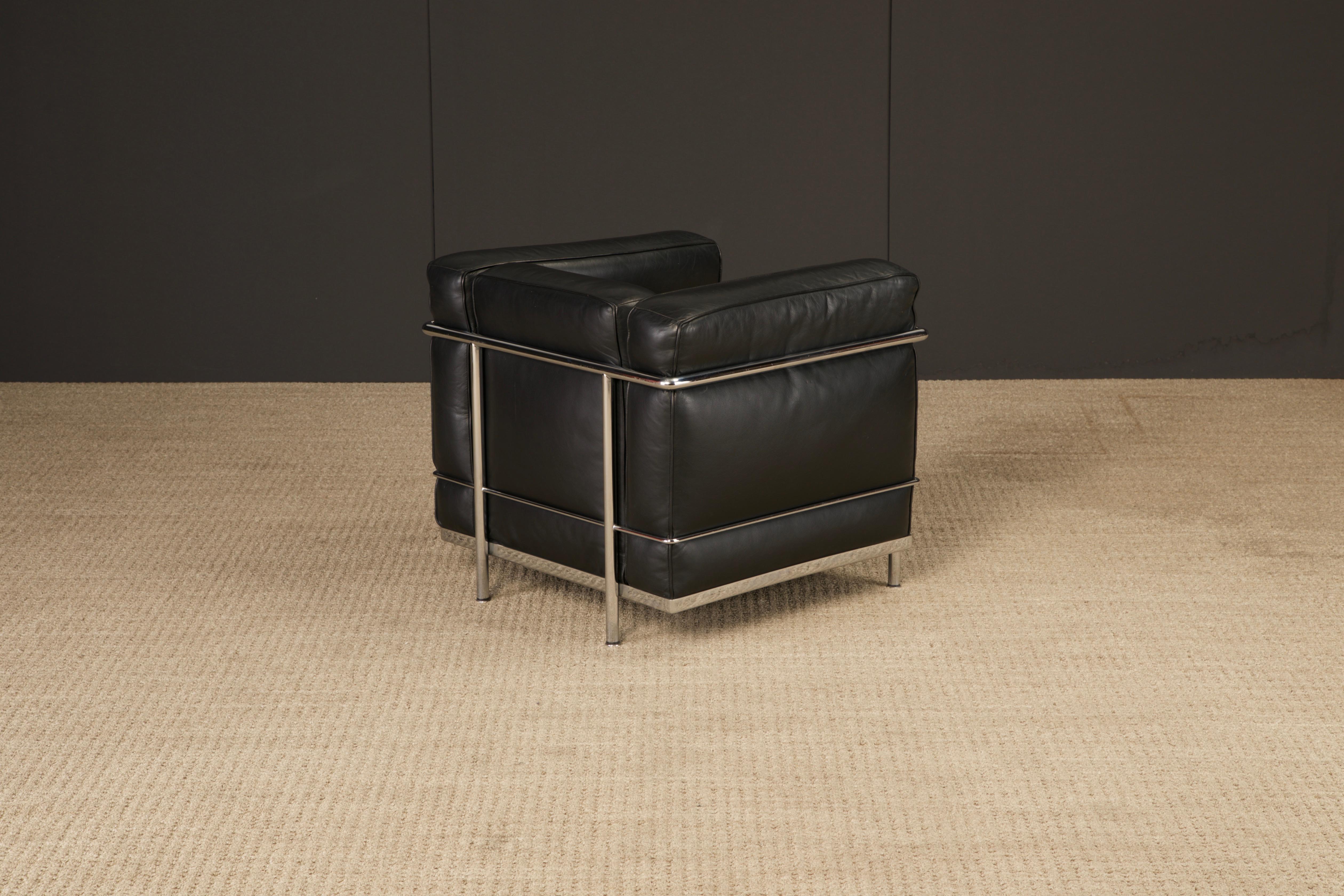 Sedia Club in Pelle 'LC2' di Le Corbusier per Cassina, anni '80 circa, Firmata in vendita 3