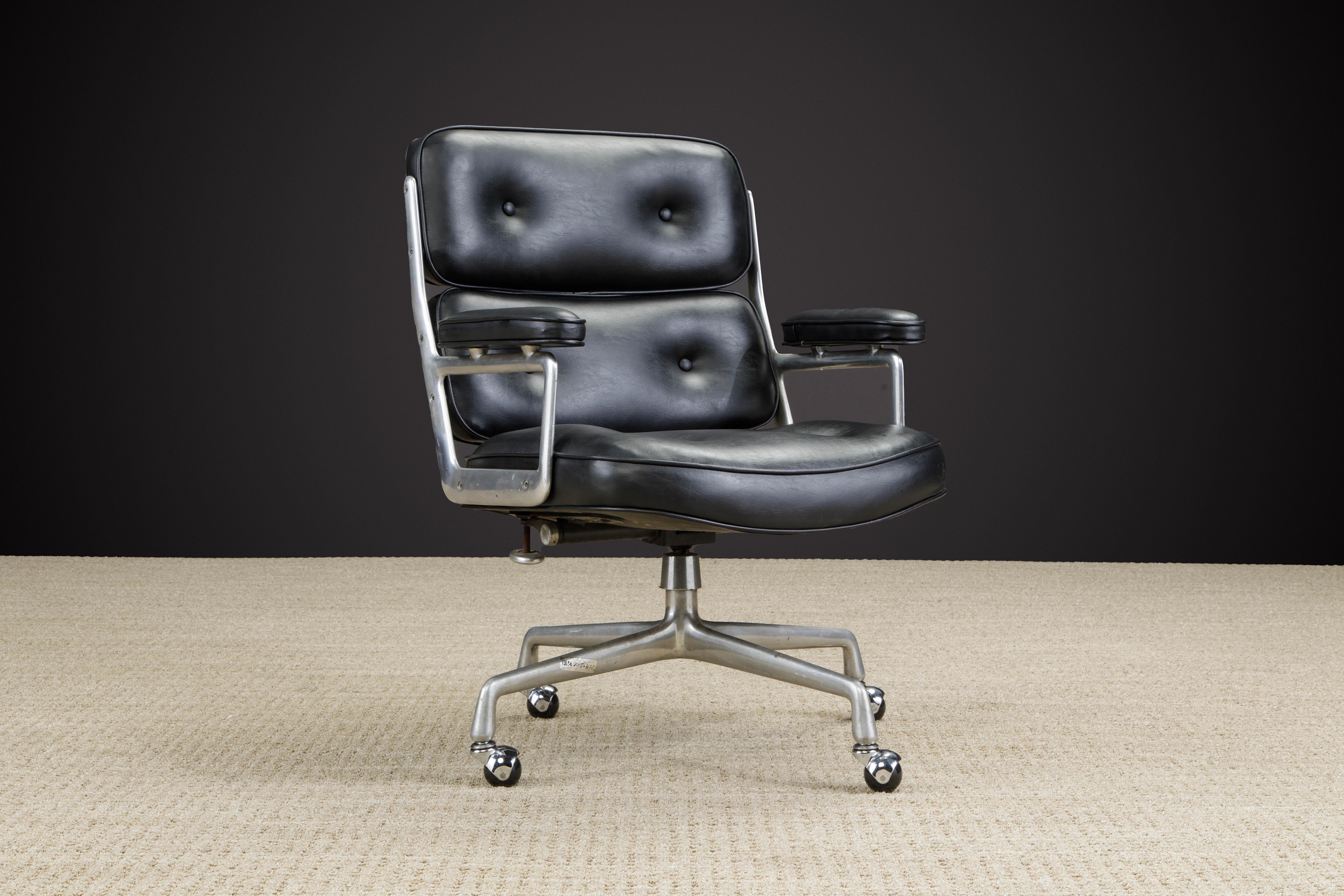 Aluminum Early Year Time Life Desk Chair by Charles Eames for Herman Miller, 1960s Signed
