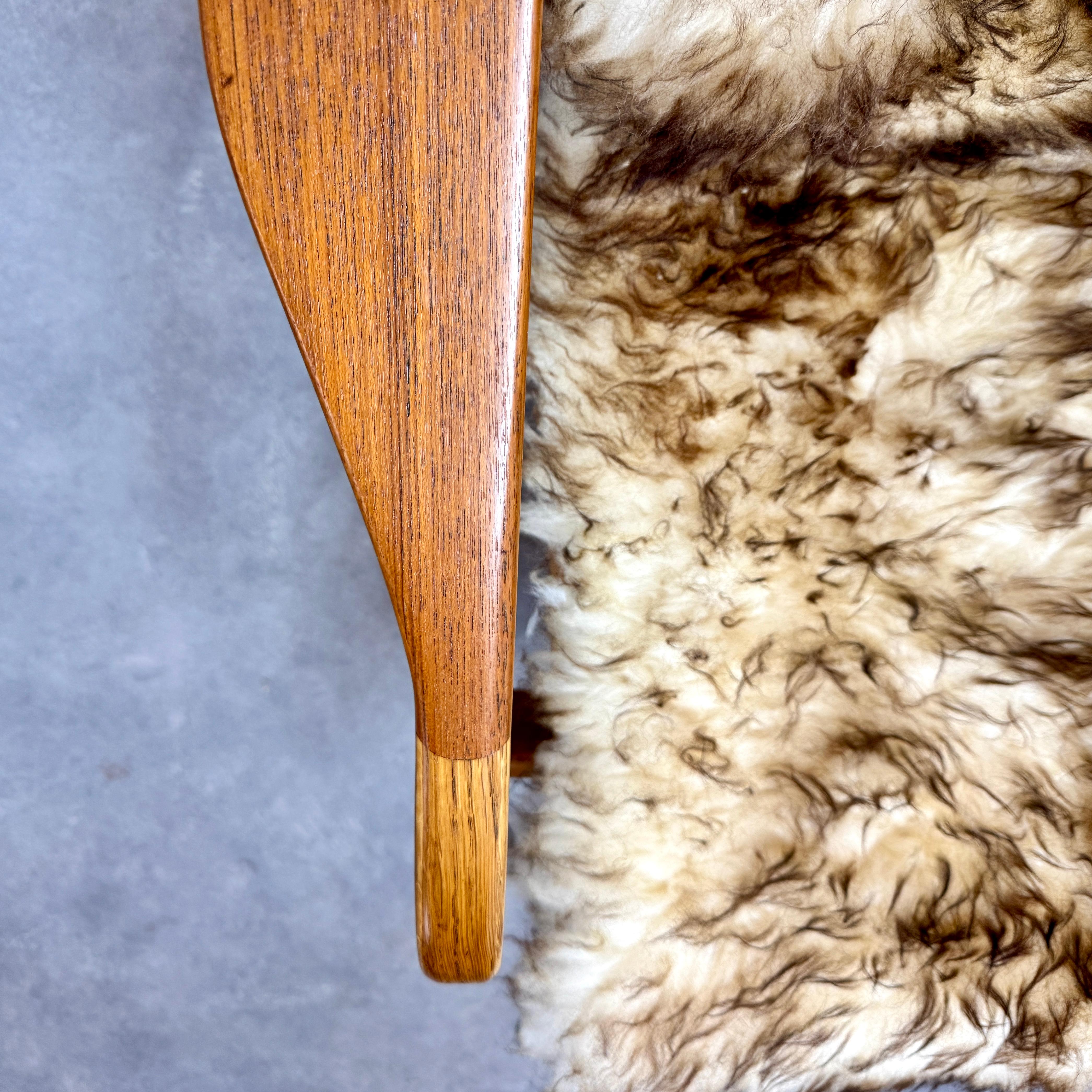 Early Yngne Ekstrom oak Lamino armchair & ottoman for Swedese Denmark, 1960's. For Sale 3