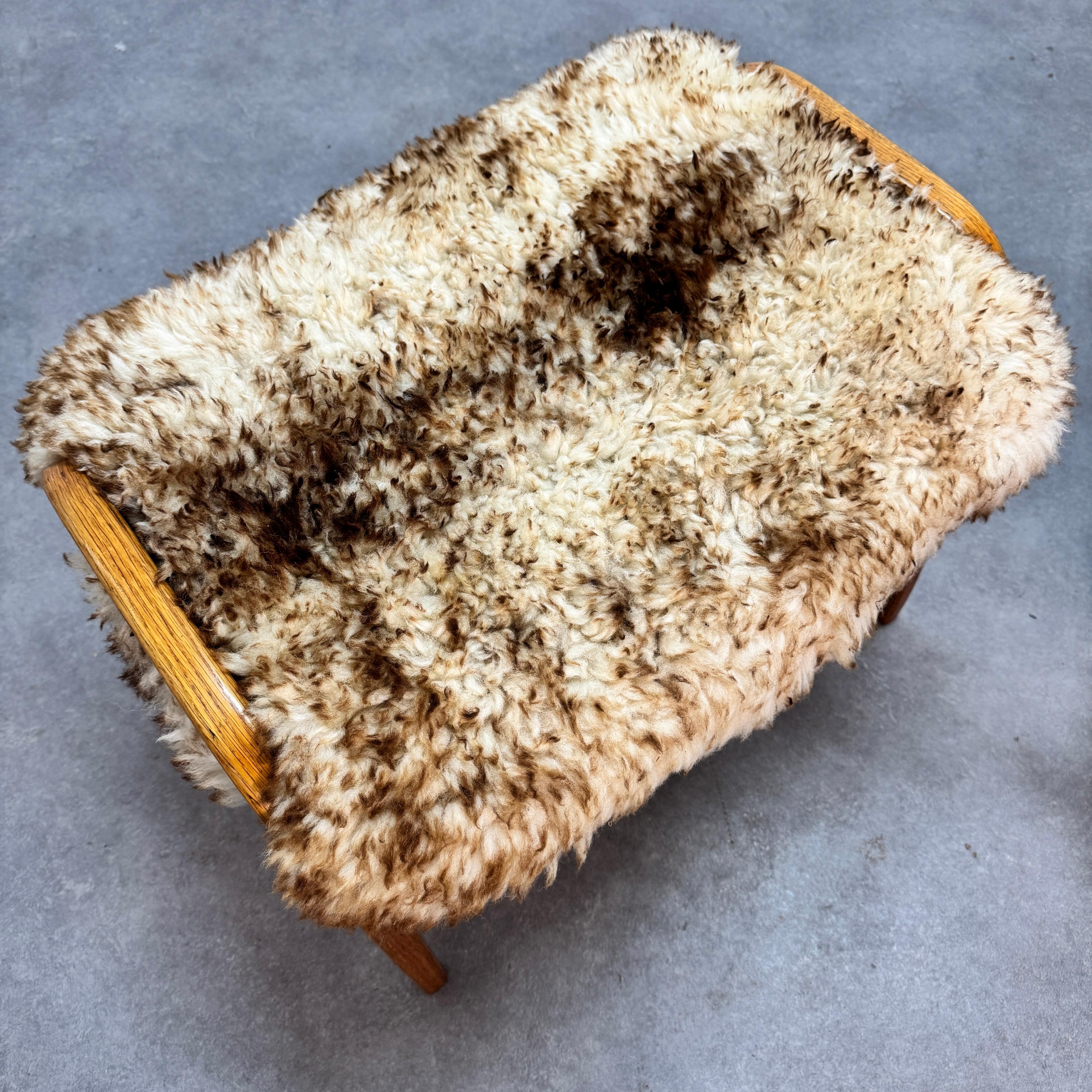 Early Yngne Ekstrom oak Lamino armchair & ottoman for Swedese Denmark, 1960's. For Sale 10