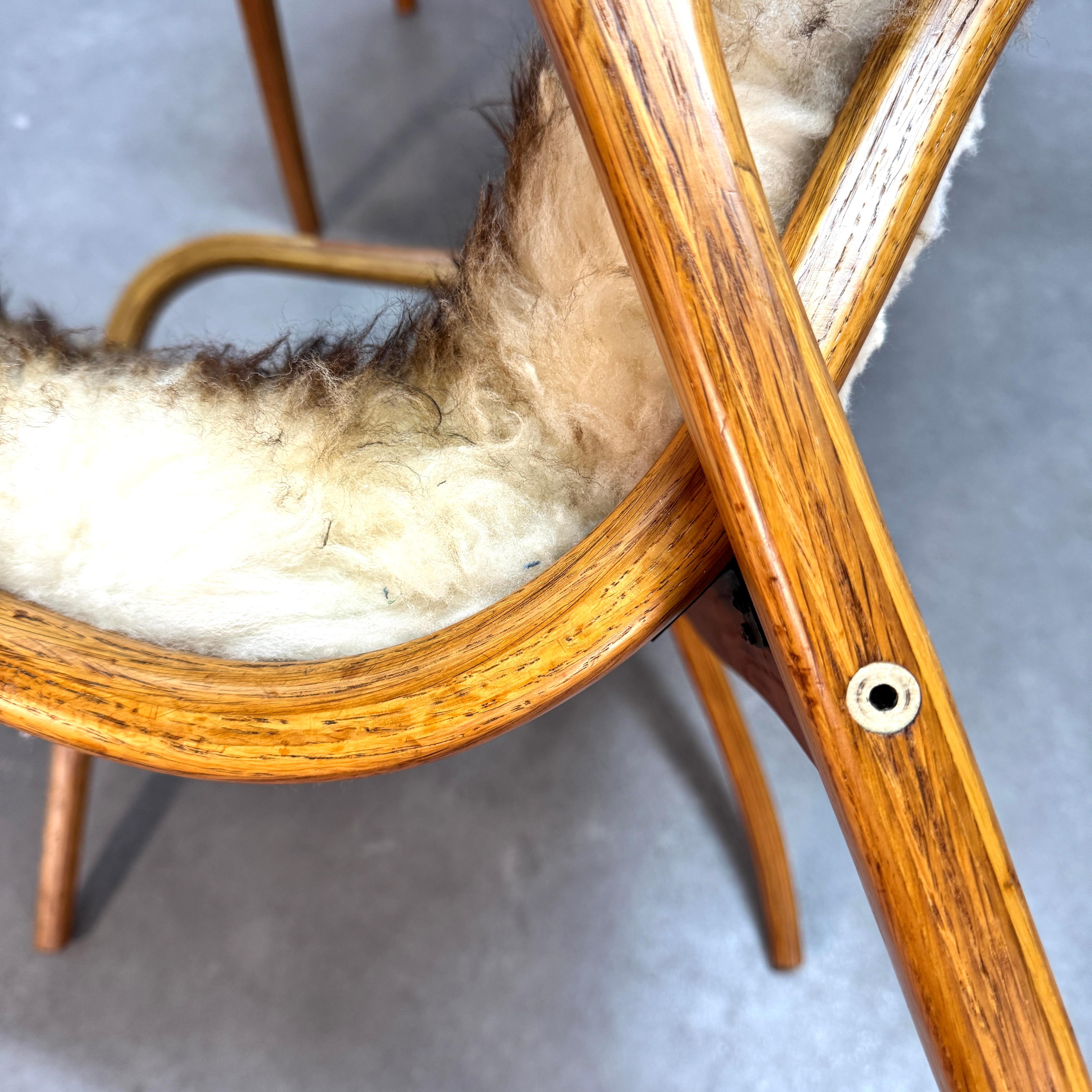 Mid-20th Century Early Yngne Ekstrom oak Lamino armchair & ottoman for Swedese Denmark, 1960's. For Sale