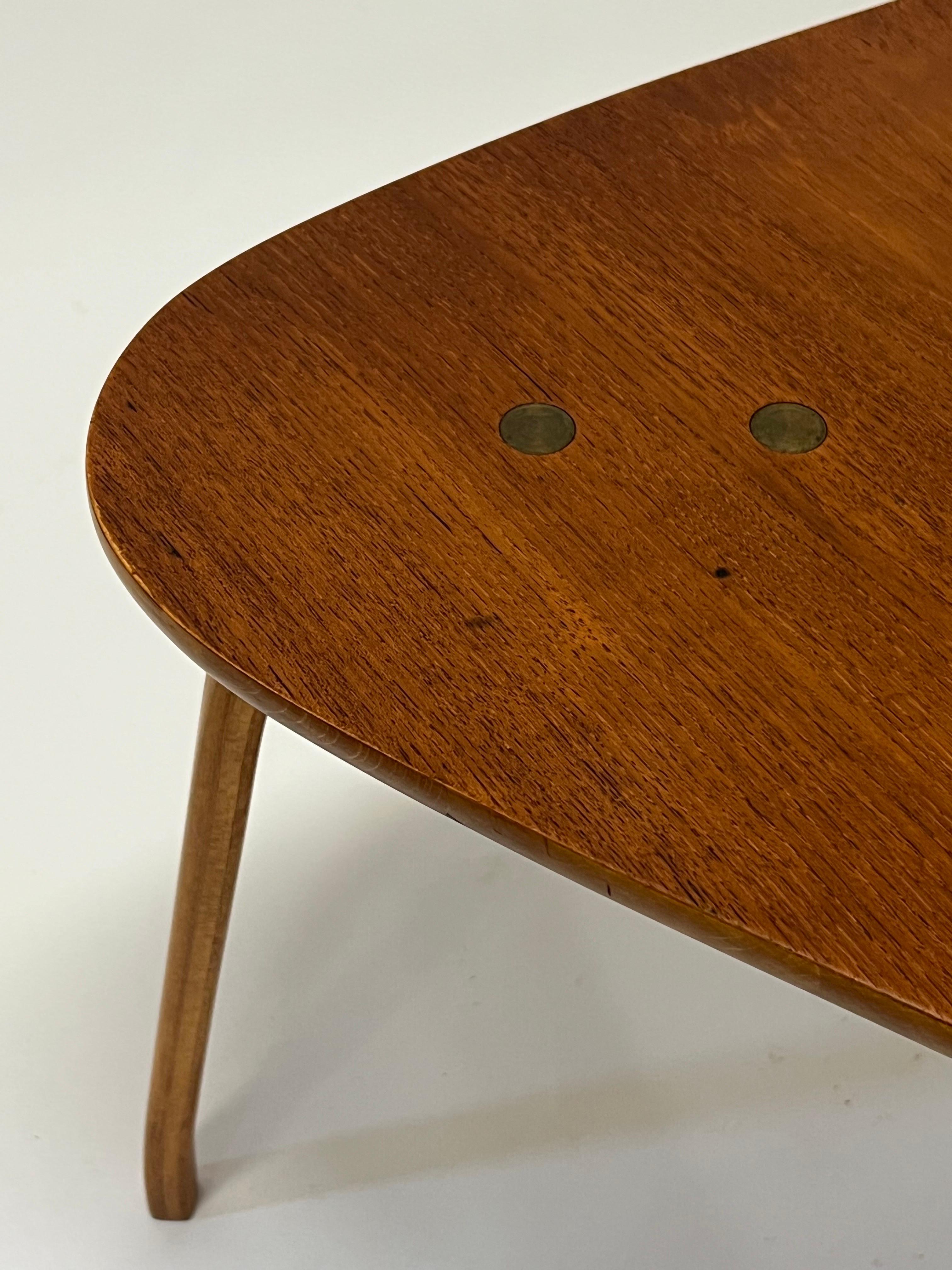 Mid-20th Century Early Yngve Ekström Guitar Pick Teak Side Table for Dux c1950s