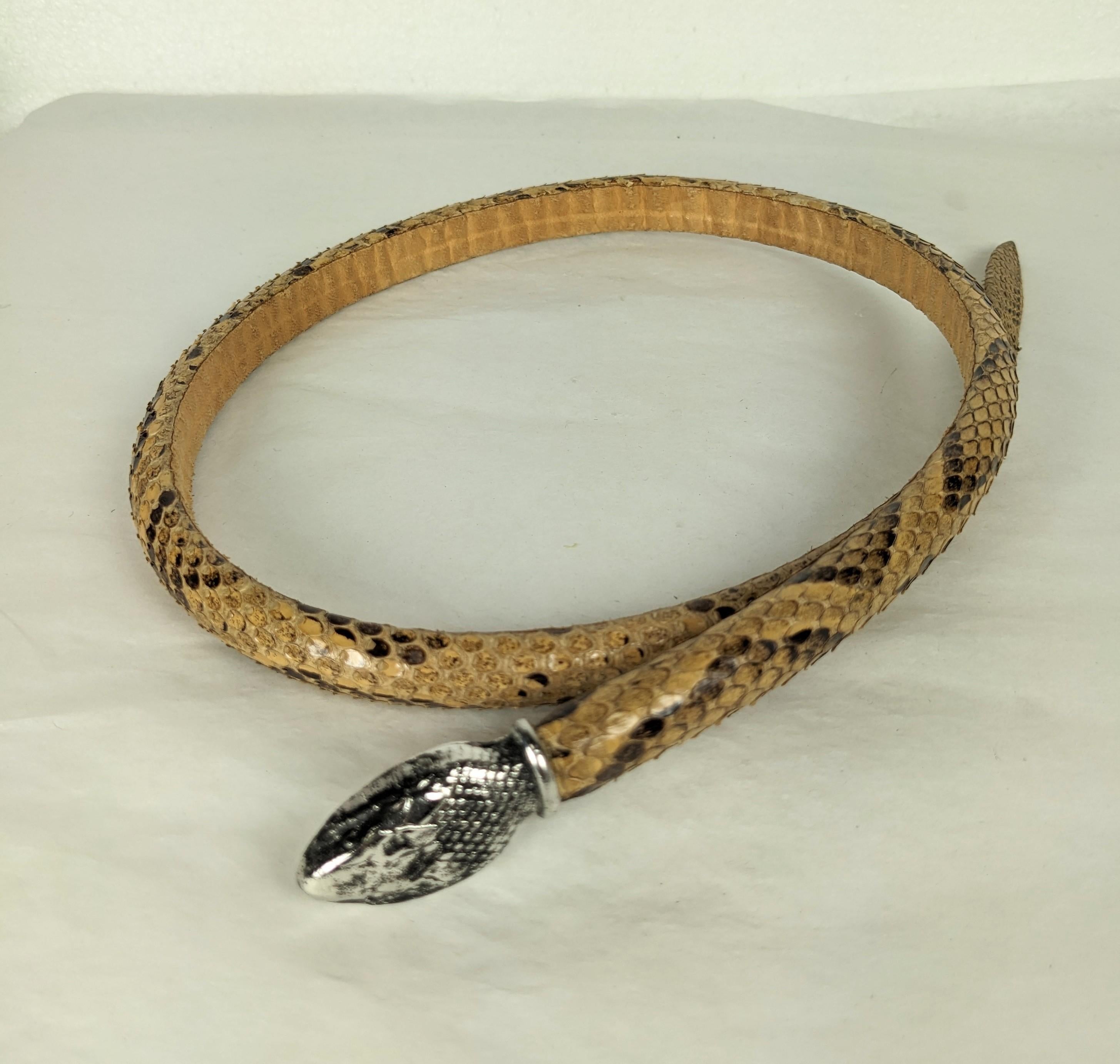 Early Yves Saint Laurent Haute Couture Snake Belt  In Excellent Condition For Sale In New York, NY