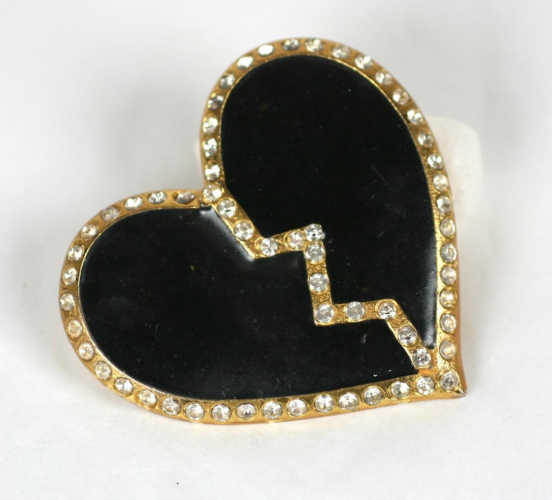 Early Yves Saint Laurent Heart Brooch In Good Condition For Sale In New York, NY