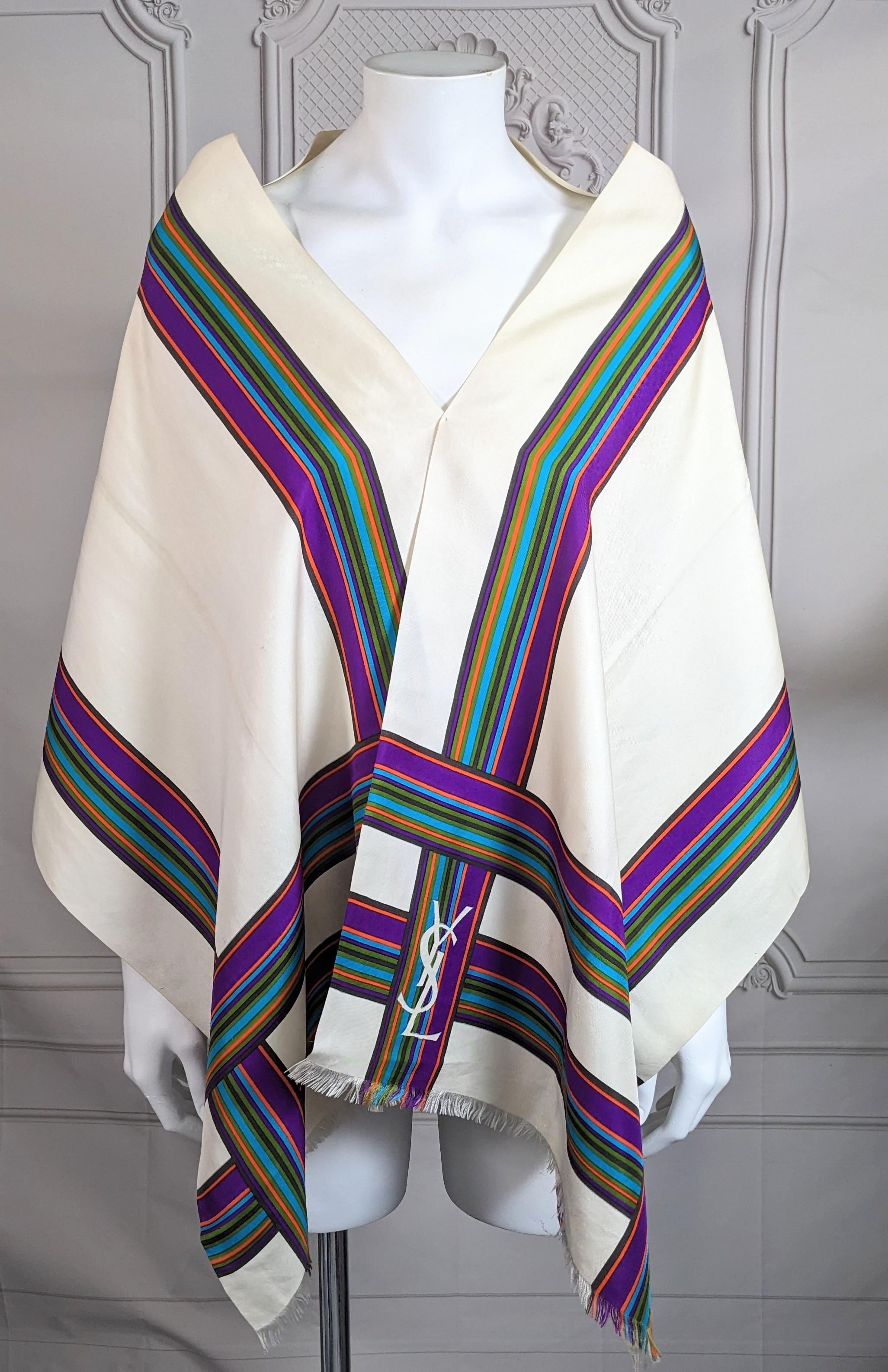 Women's or Men's Early Yves Saint Laurent Large Logo Scarf, 1970's For Sale