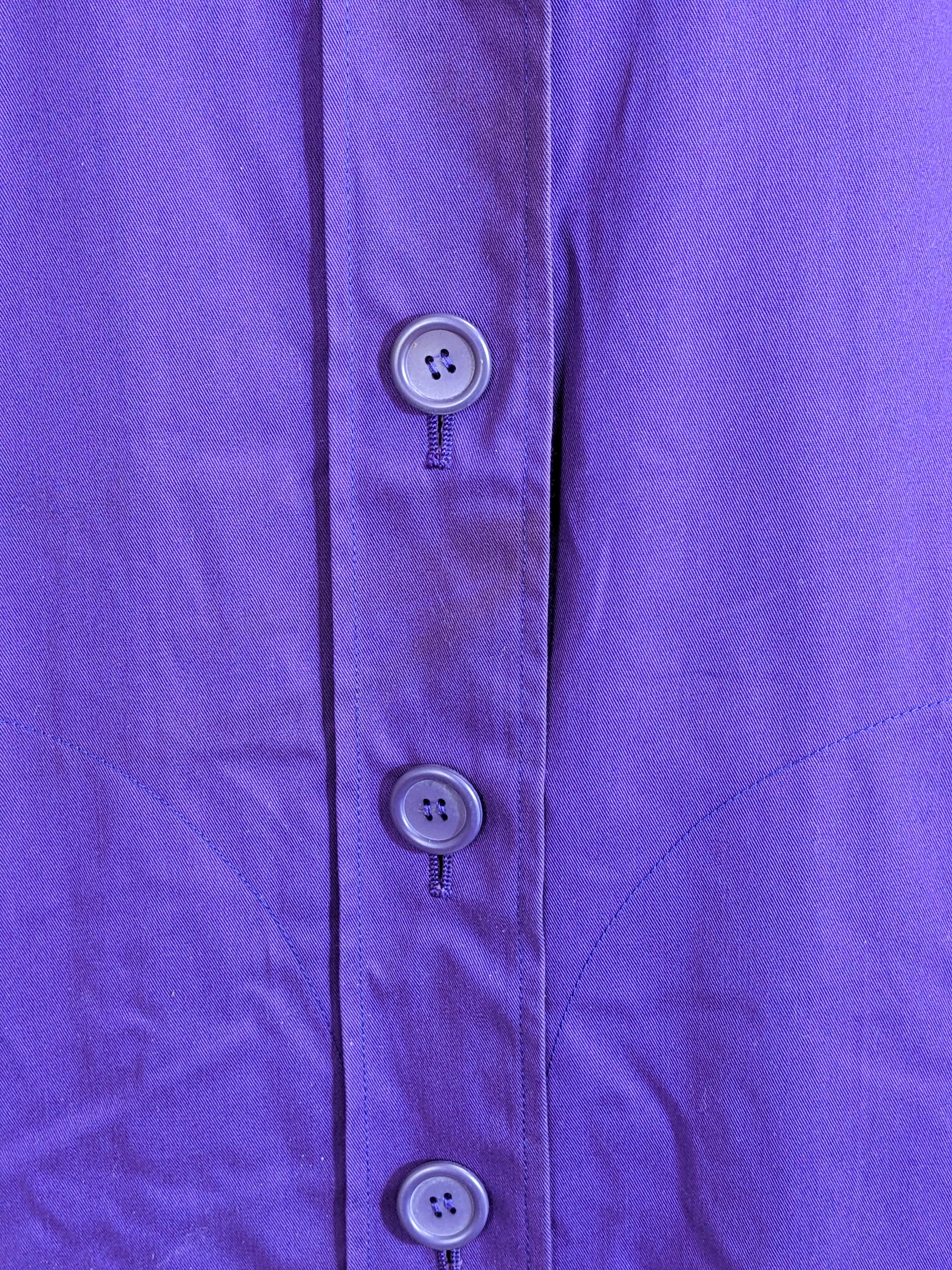 Early Yves Saint Laurent Violet Cotton Twill Jacket  In Good Condition For Sale In New York, NY