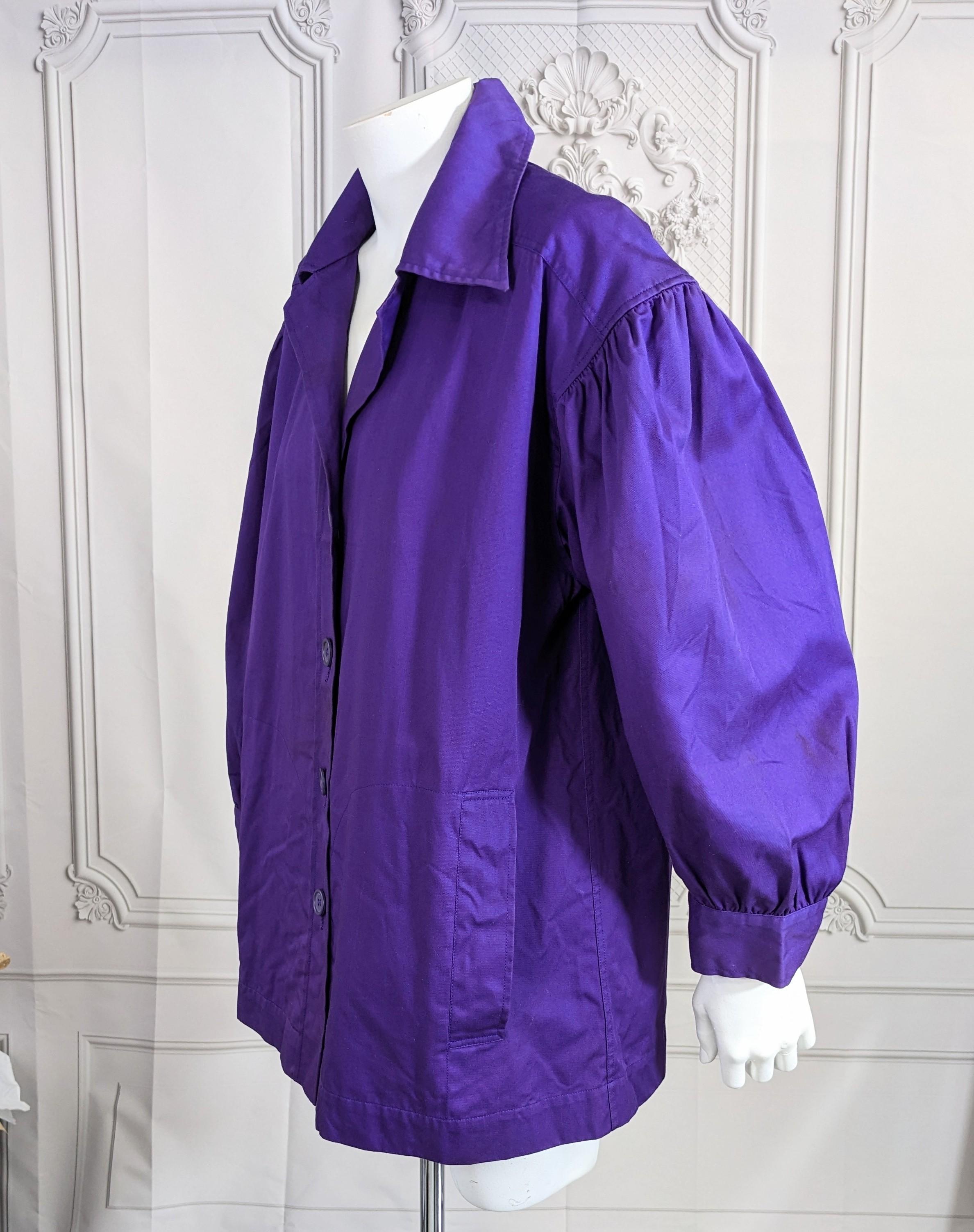 Women's Early Yves Saint Laurent Violet Cotton Twill Jacket  For Sale