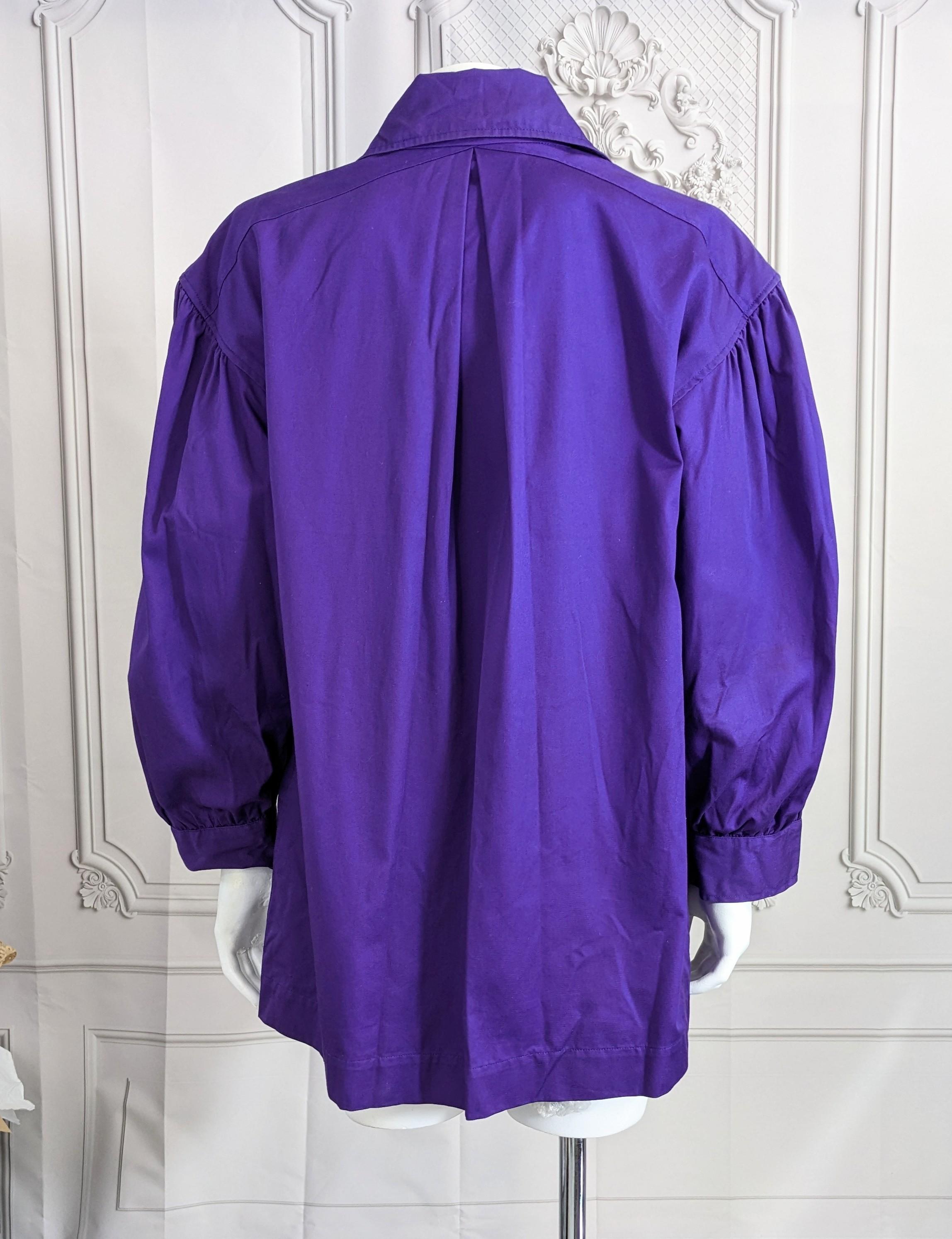 Early Yves Saint Laurent Violet Cotton Twill Jacket  For Sale 1