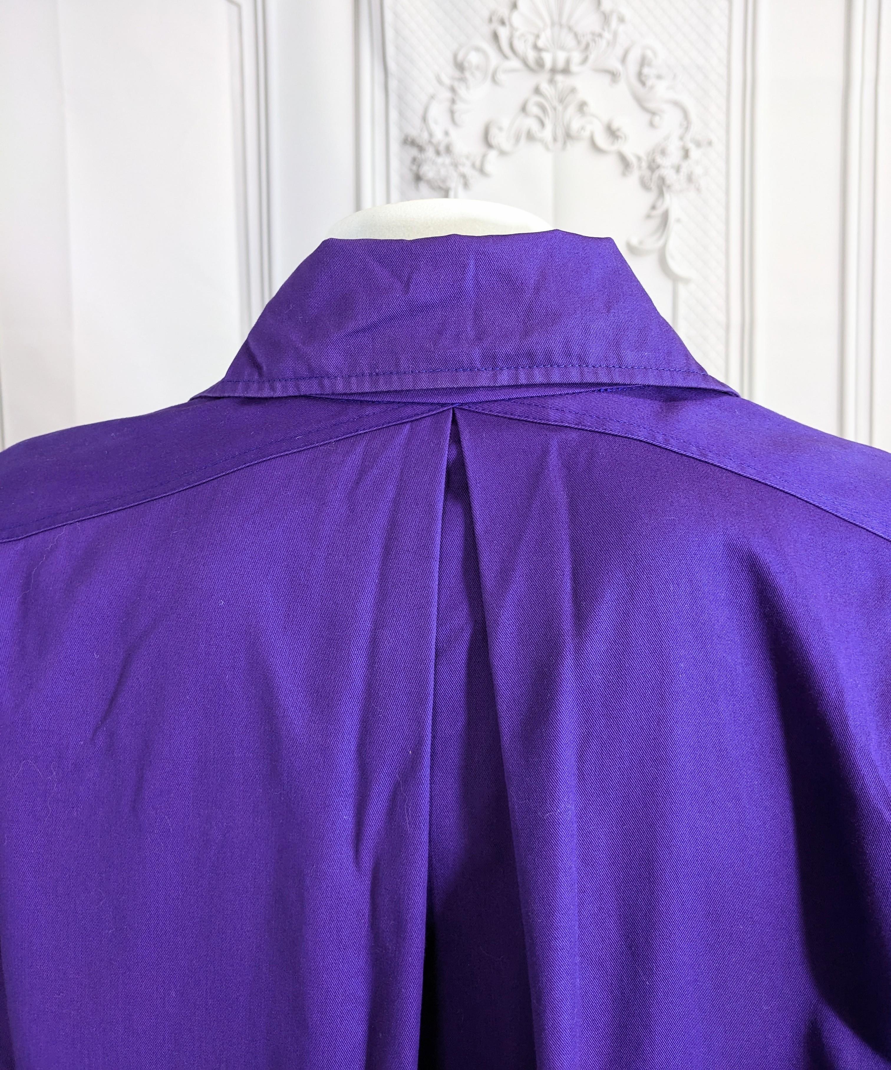 Early Yves Saint Laurent Violet Cotton Twill Jacket  For Sale 2