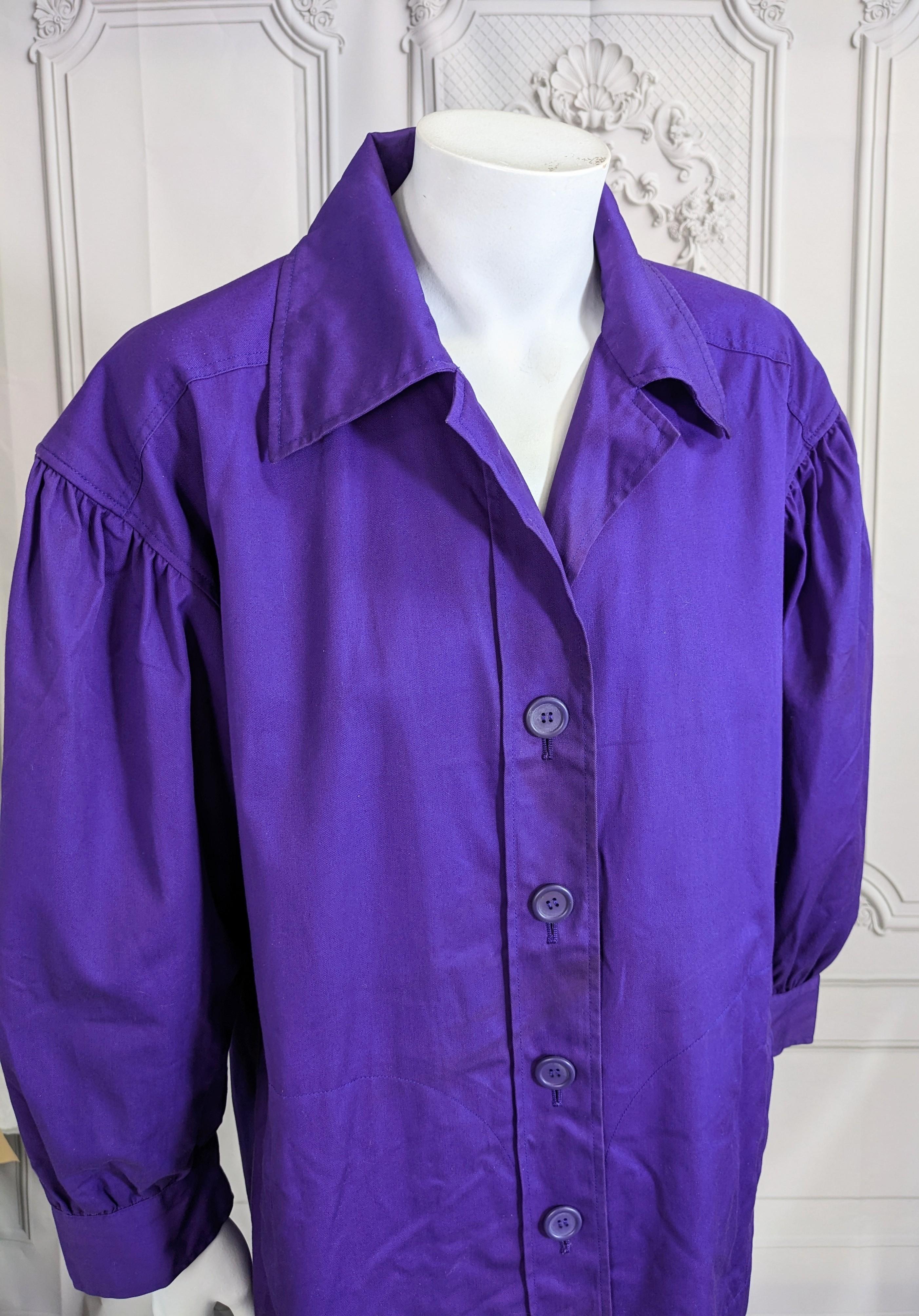 Early Yves Saint Laurent Violet Cotton Twill Jacket  For Sale 4