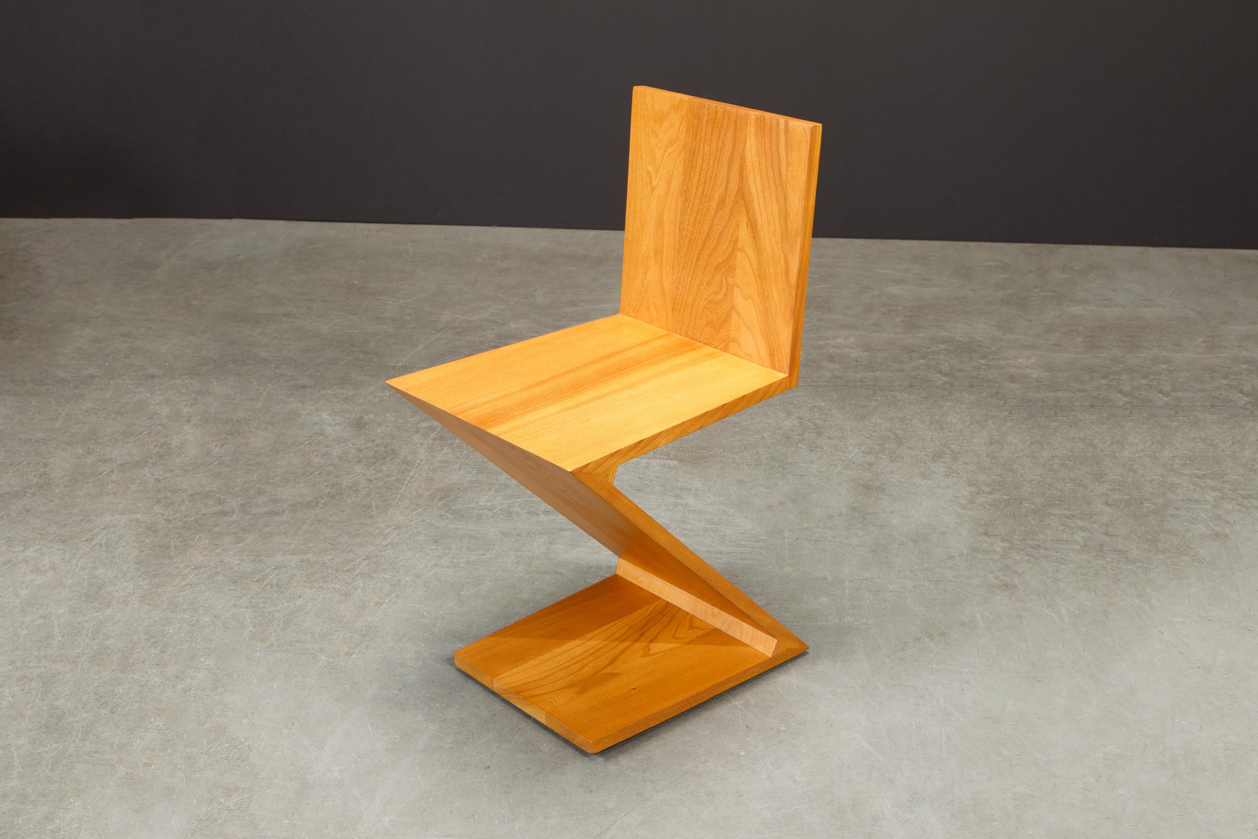 Early 'Zig Zag' Chairs by Gerrit Rietveld for Cassina, 1973, Signed, Ten Avail For Sale 6
