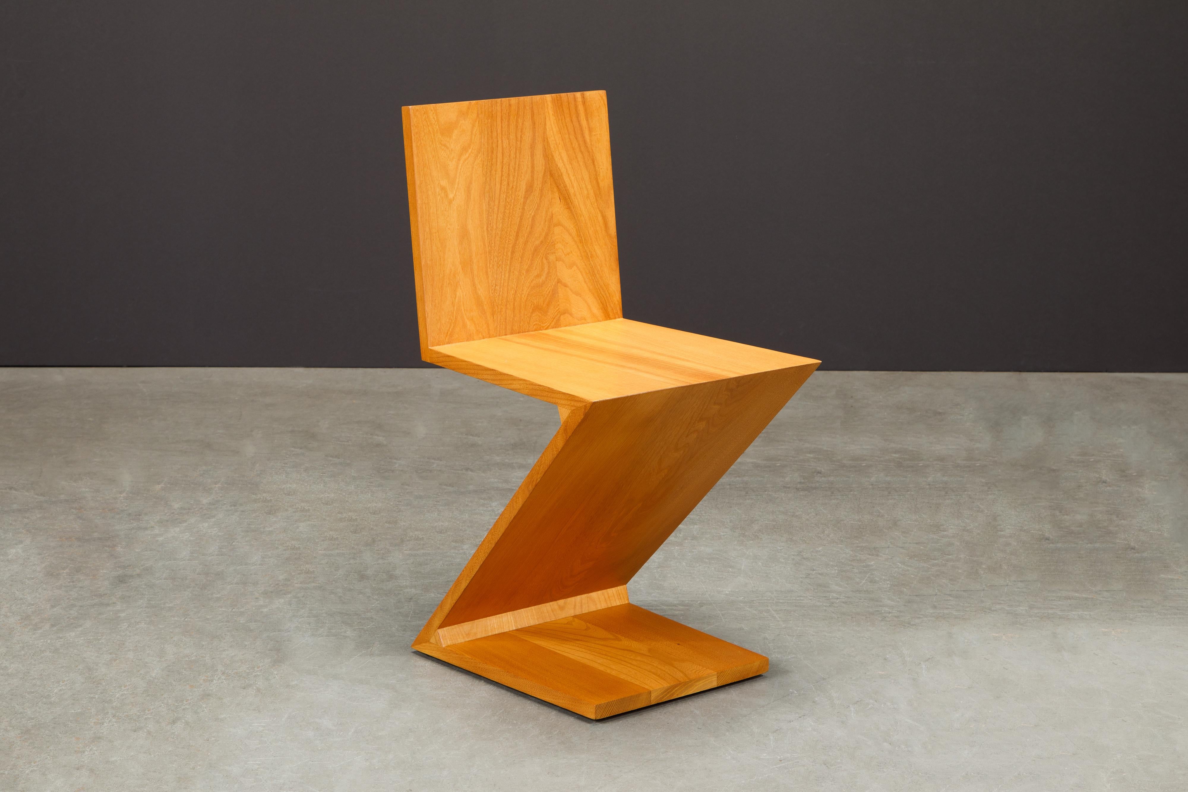 Early 'Zig Zag' Chairs by Gerrit Rietveld for Cassina, 1973, Signed, Ten Avail For Sale 8