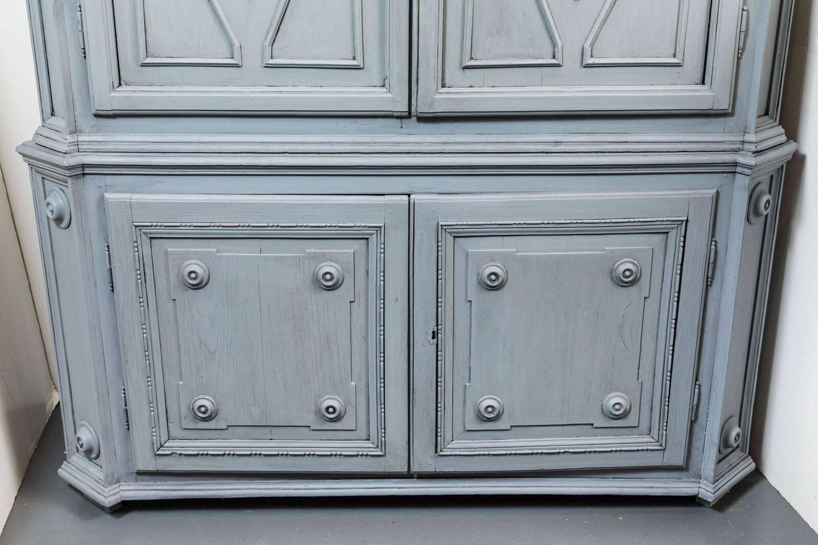 Early, 19th Century French Cabinet in Steel Blue In Excellent Condition In Newport Beach, CA