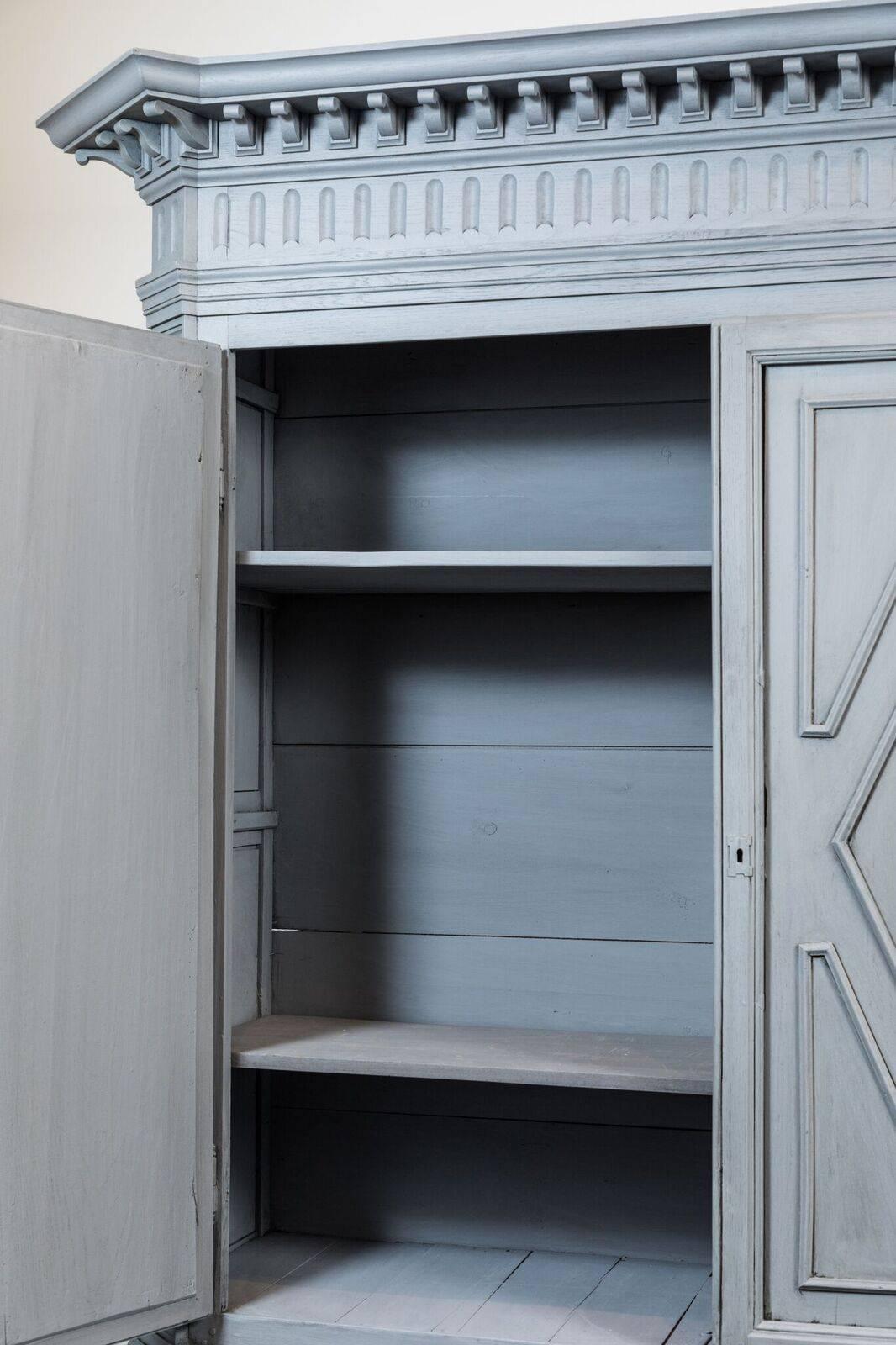 Early, 19th Century French Cabinet in Steel Blue 2