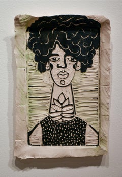 Earnest Eve, Retrato, Escultura de pared de porcelana tallada.