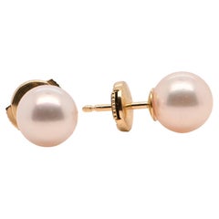 Boucles d'oreilles Akoya en or jaune 18 carats