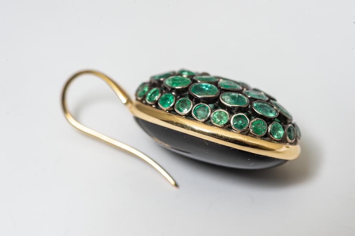 emerald turtle earrings