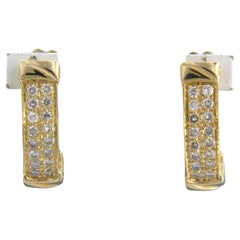 Earring set with brilliant cut diamonds up to 0.30ct 18k yellow gold