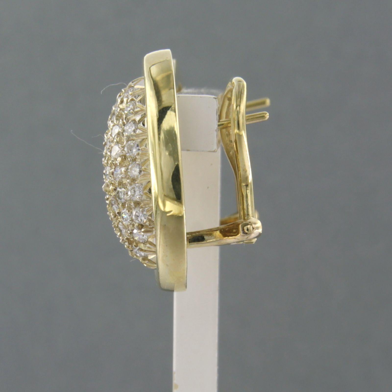 Earring set with diamonds up to 1.50ct - 18k yellow gold In Excellent Condition For Sale In The Hague, ZH