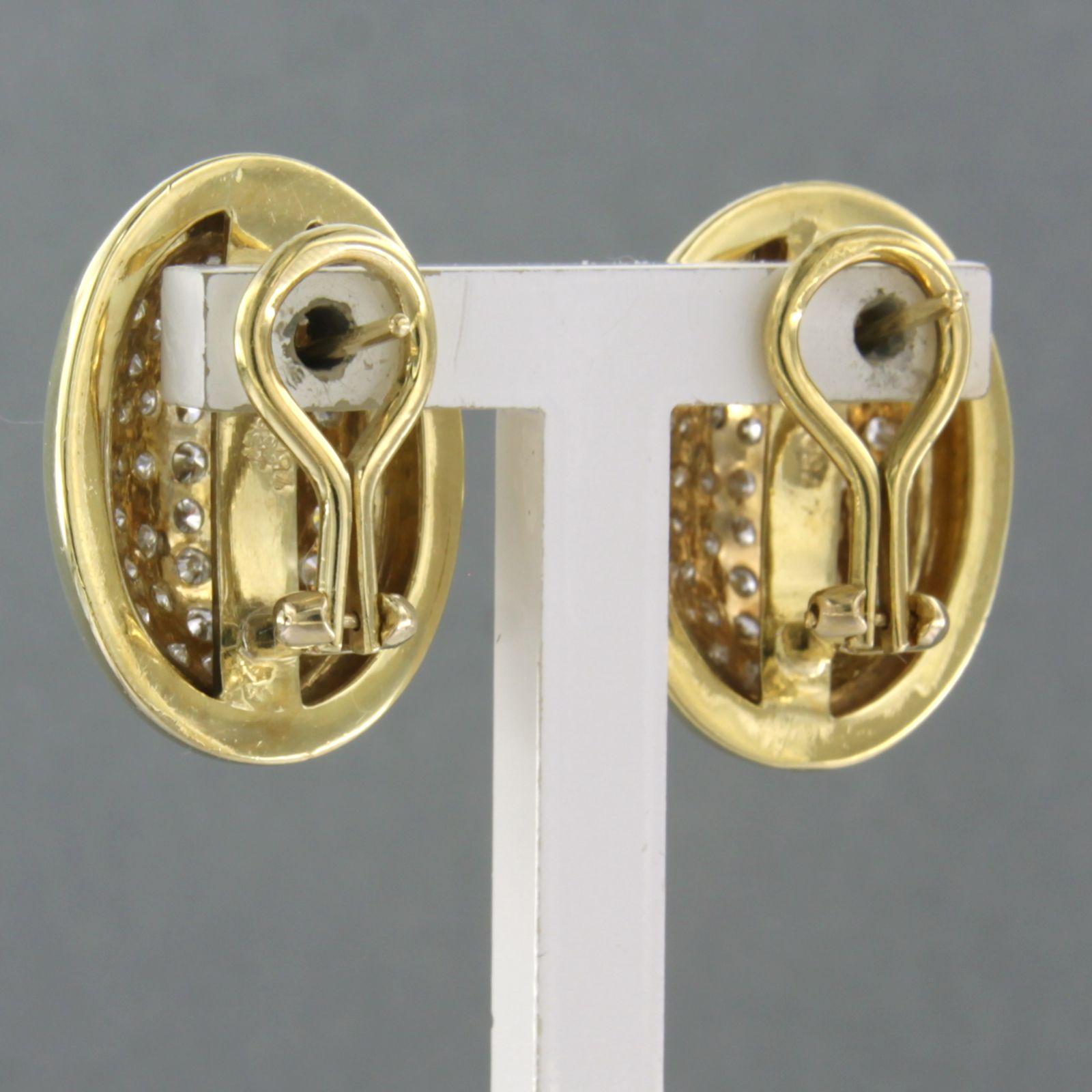 Women's Earring set with diamonds up to 1.50ct - 18k yellow gold For Sale
