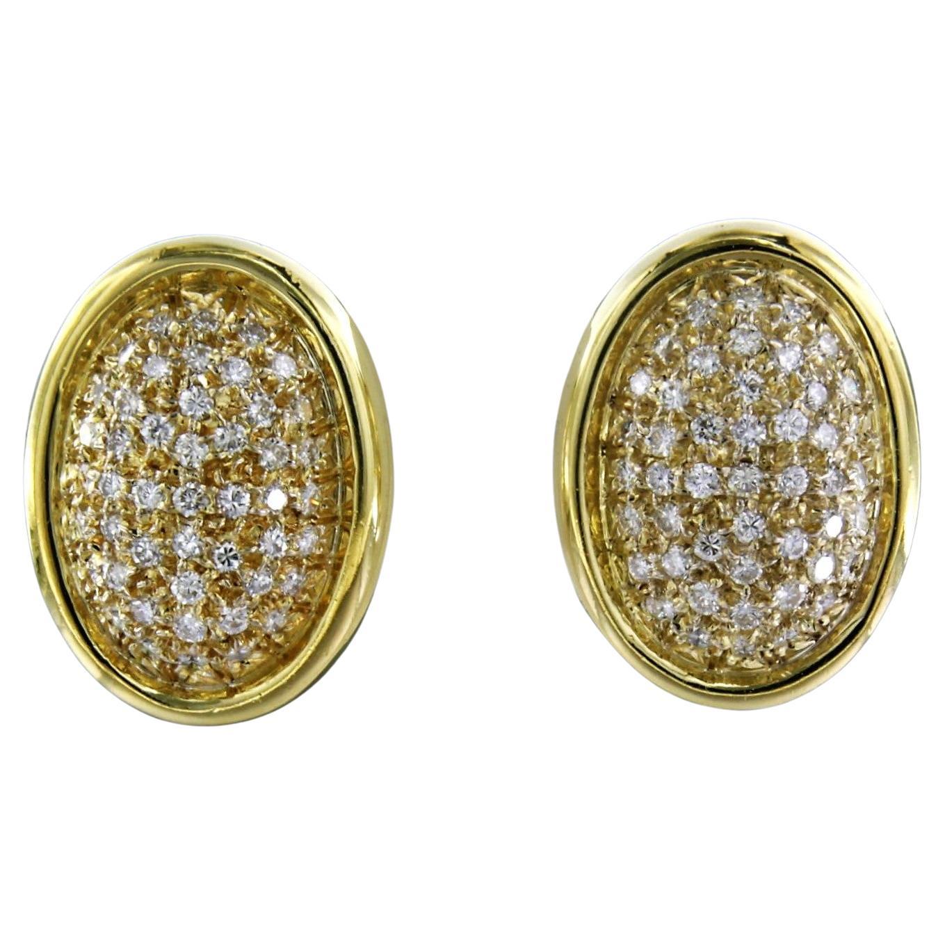 Boucles d'oreilles serties de diamants jusqu'à 1,50 carat - or jaune 18 carats