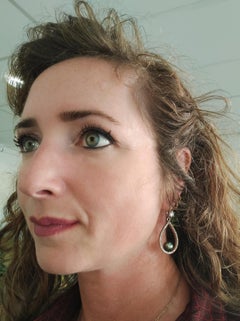 Earring white gold Tahiti pearl