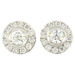 Earring with brilliant cut diamonds up to 1.20ct 18k gold 6.1 grams