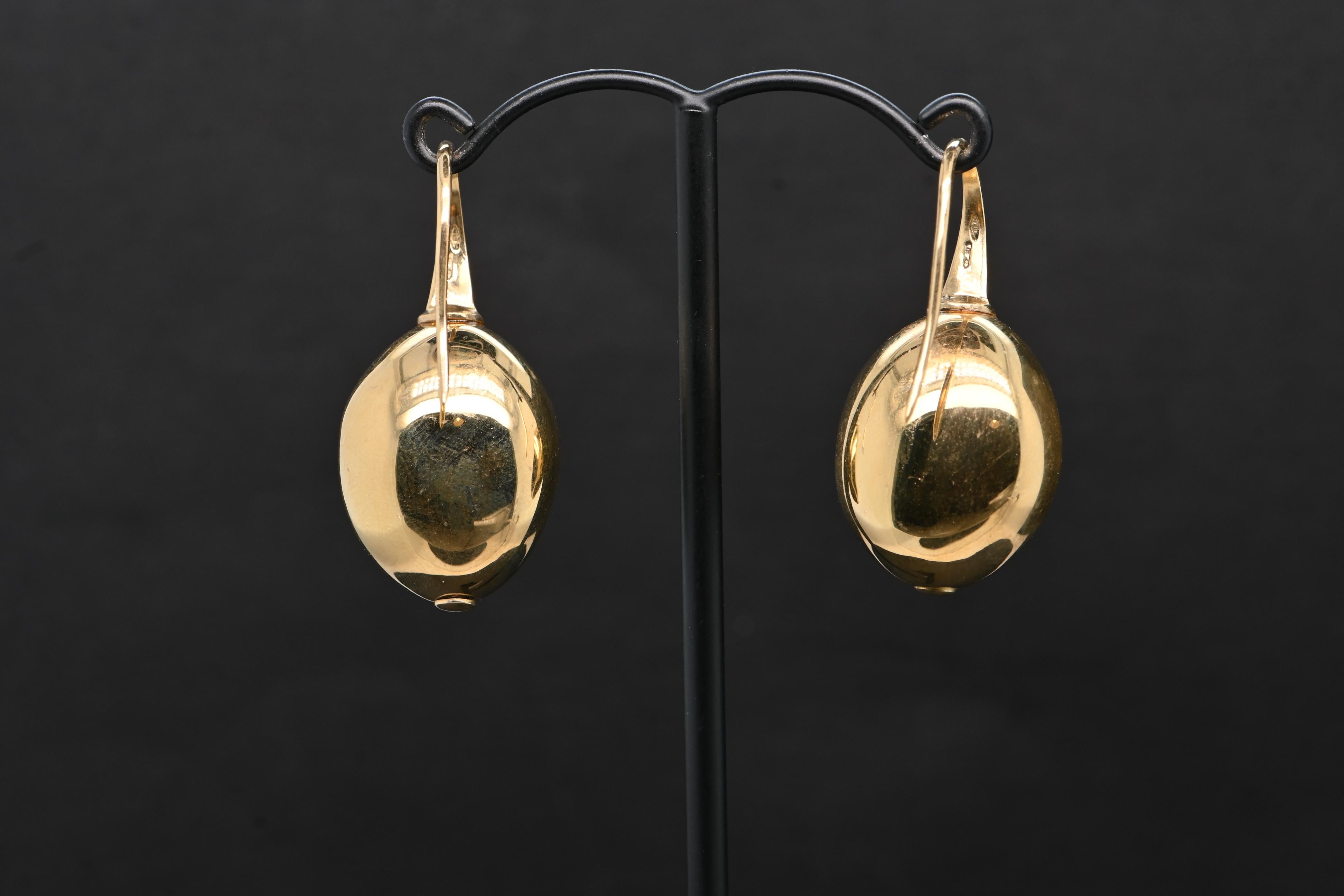 Women's Earring Yellow Gold 18 Carat For Sale