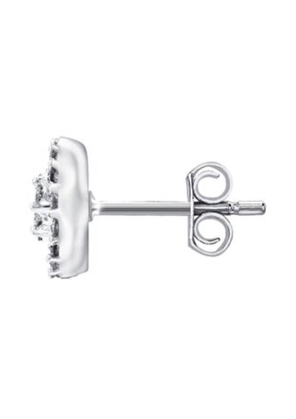 Women's Earrings 0.75 Carat Cluster Halo 18 Karat White Gold Round White Diamond Stud For Sale