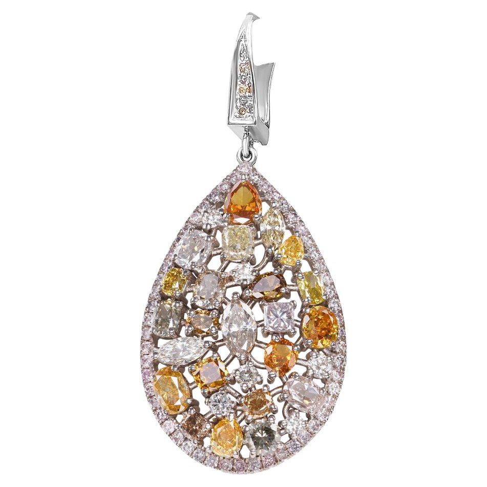 Orecchini - 14 kt. Oro bianco - 11,60ct. tw. Diamante (colore naturale) IGI