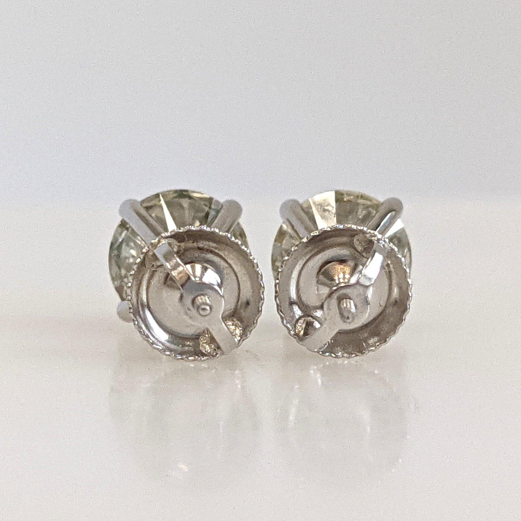 Art déco Boucles d'oreilles - 14 kt. Or blanc - 3.05ct. tw. Diamant (de couleur naturelle) - IGI en vente