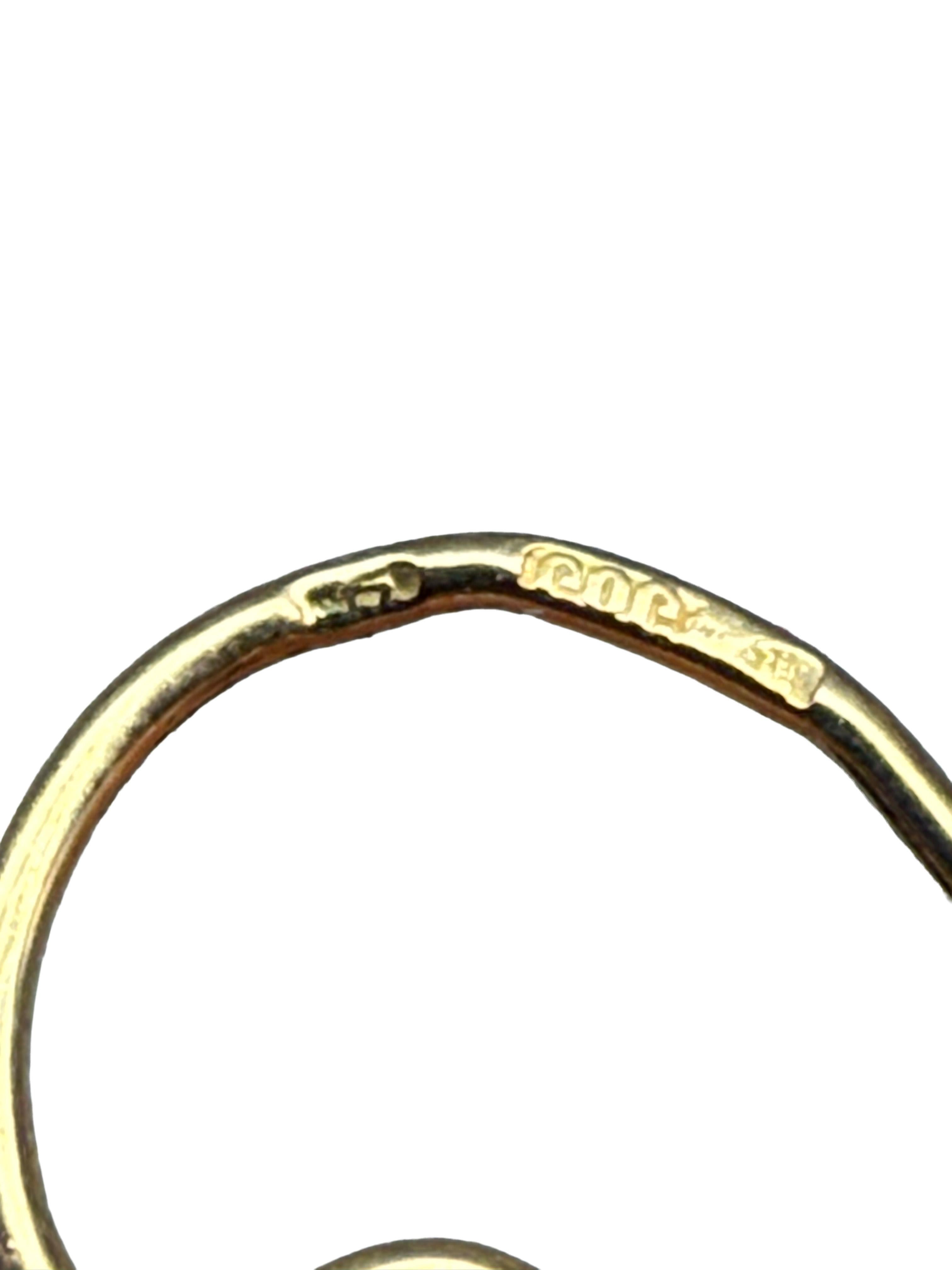 da uomo o donna Orecchini, oro giallo 14K con diamanti, vittoriani in vendita