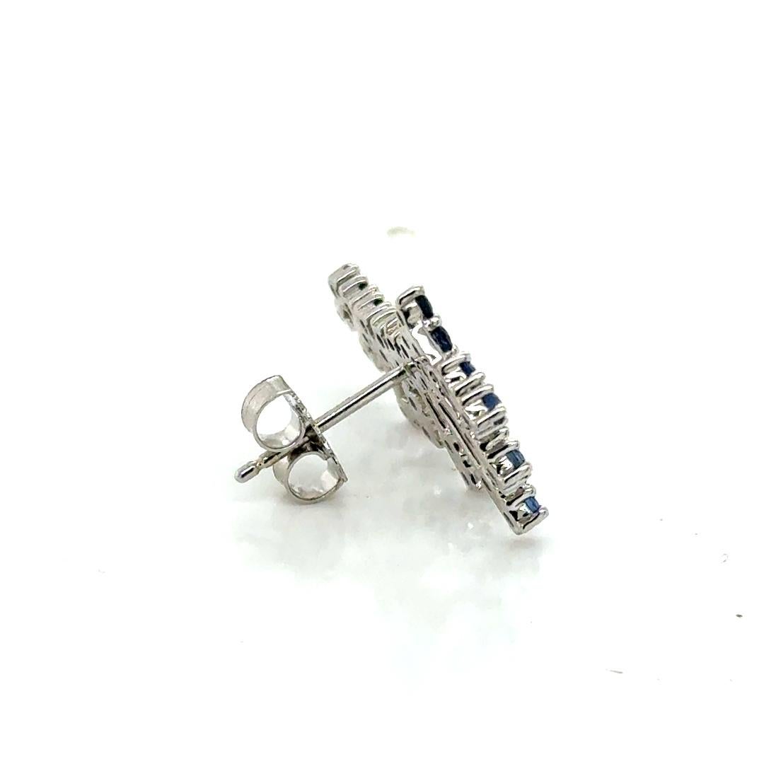 Pendientes Oro 14kt Zafiros Redondos Stardusts Corte redondo en venta