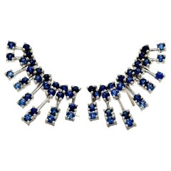 Boucles d'oreilles Or 14kt Climber Saphirs ronds Stardusts