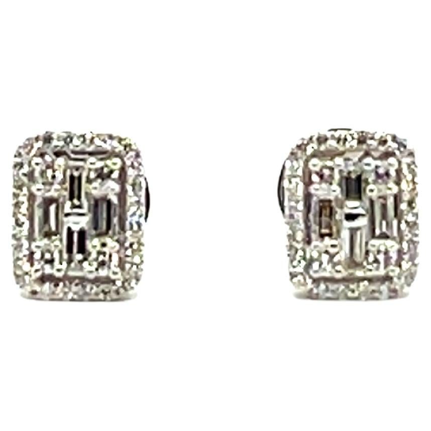 Earrings 18 Carats White Gold and Diamonds