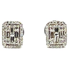 Earrings 18 Carats White Gold and Diamonds