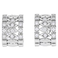 Earrings 18 Karat White Gold and White Diamonds VS color G, Handmade