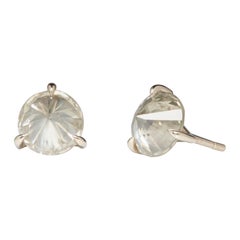 White Diamonds 4, 84ct & 18k White Gold Stud Earrings