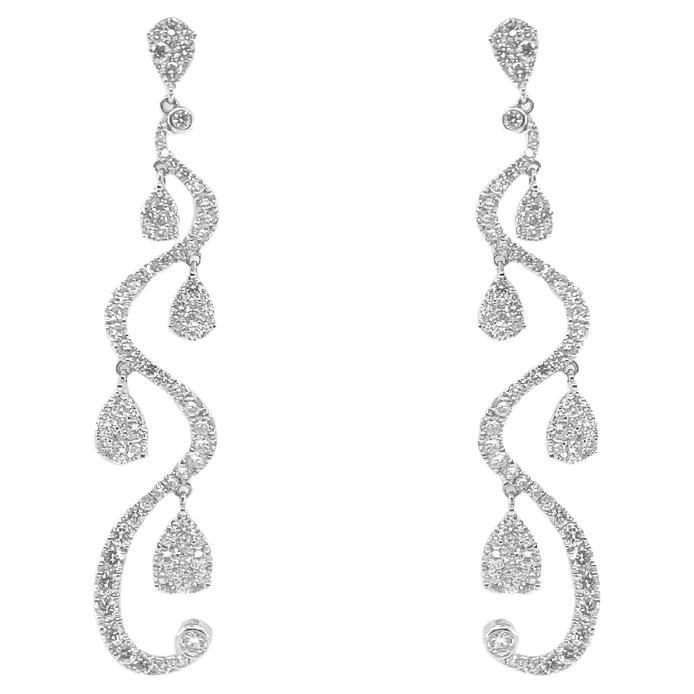 Boucles d'oreilles or 18kt Chandelier avec diamants