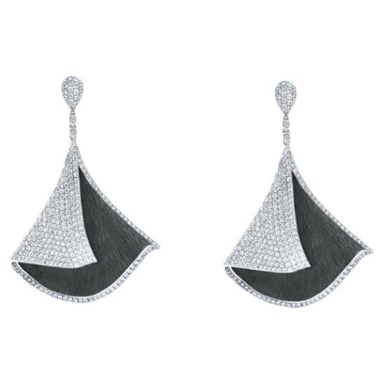 Orecchini in oro bianco 18kt e diamanti 1,12 carati. in vendita