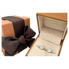 Earrings 3.00 cts Natural Round Diamonds GIA I VS2 Platinum Studs